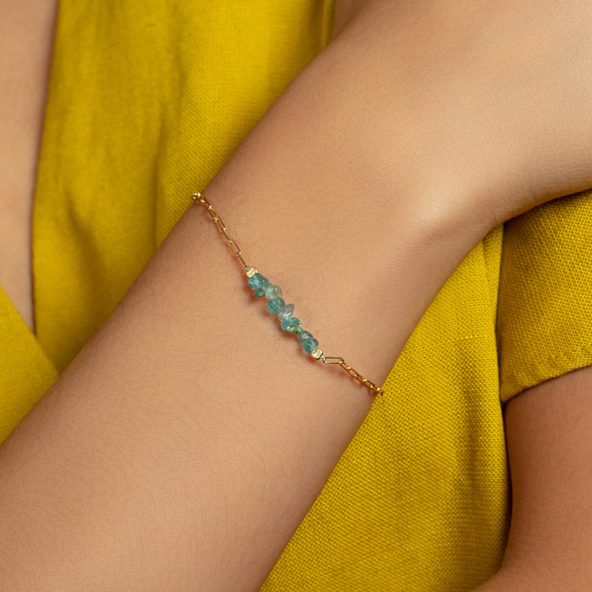 Aquamarine Chain Bracelet