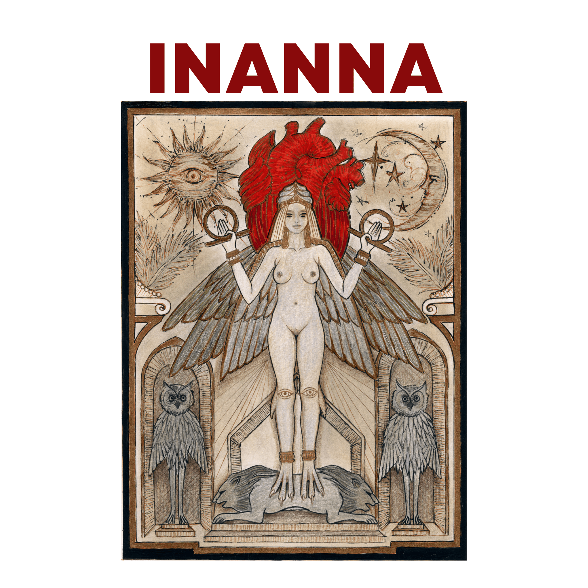 The Inanna Pendant in Red