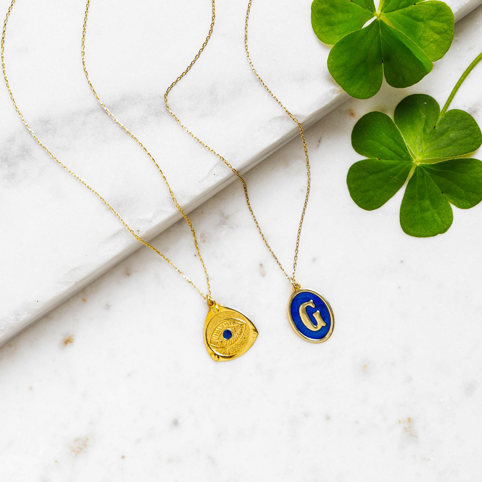 Oldies but Goldies - Enamel Evil Eye Necklace