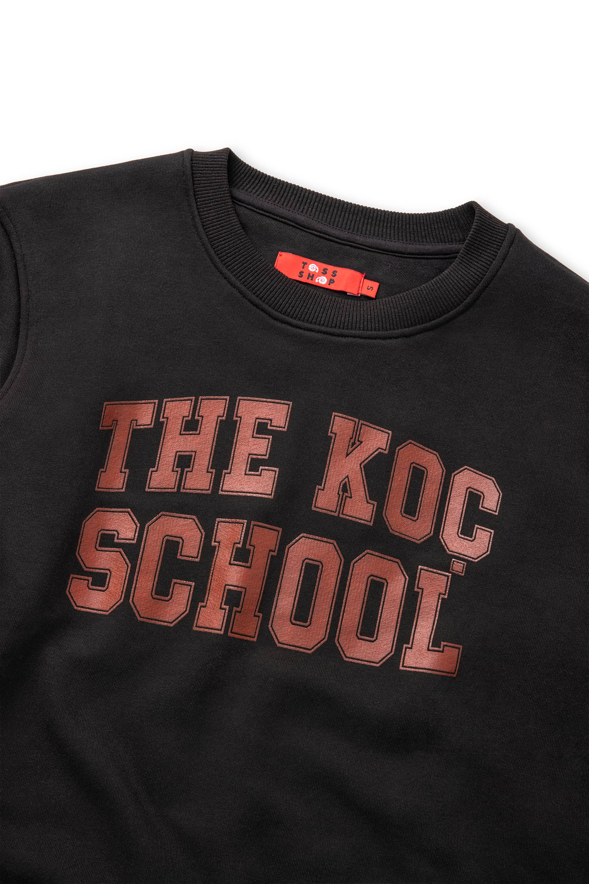 Siyah - Kırmızı Baskılı Sweatshirt
