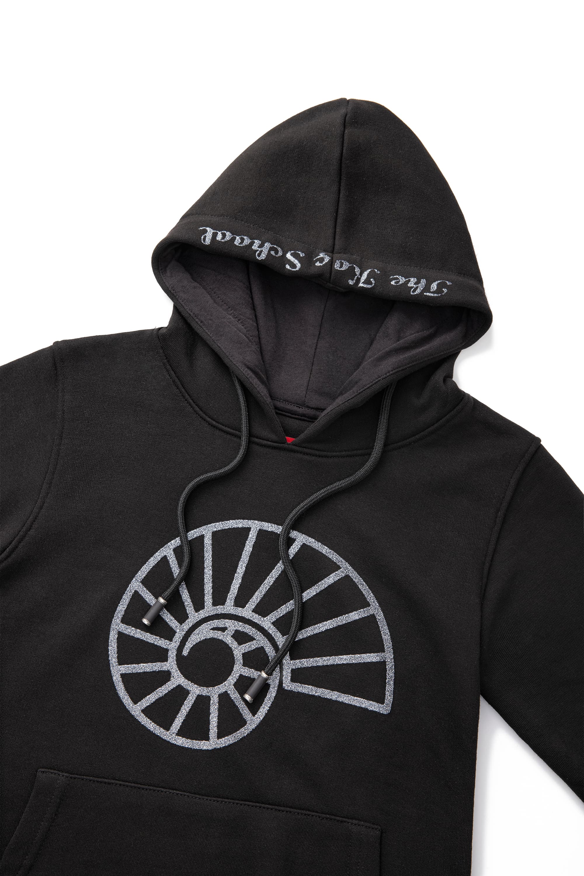 Siyah Simli Baskılı Sweatshirt