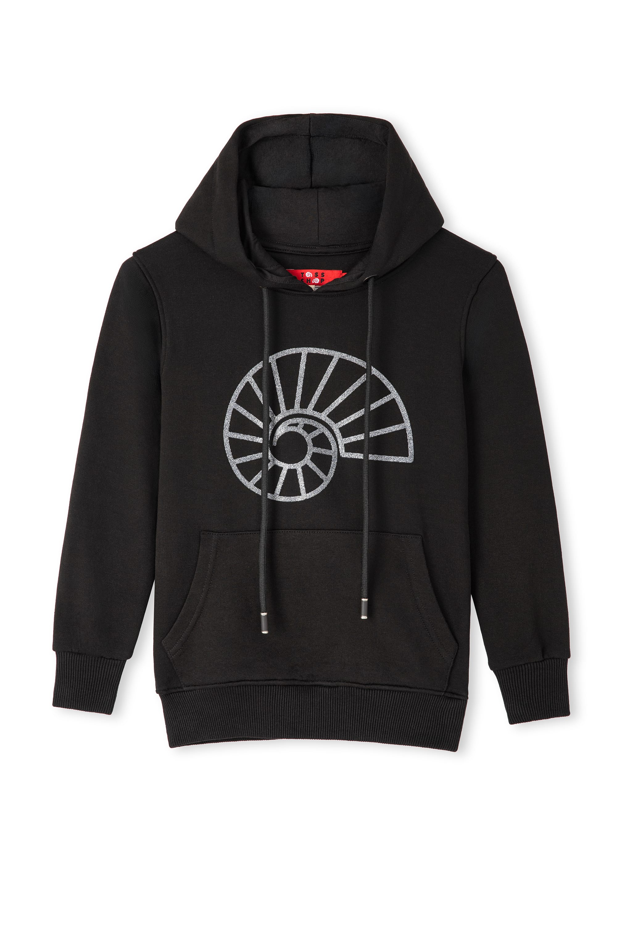 Siyah Simli Baskılı Sweatshirt