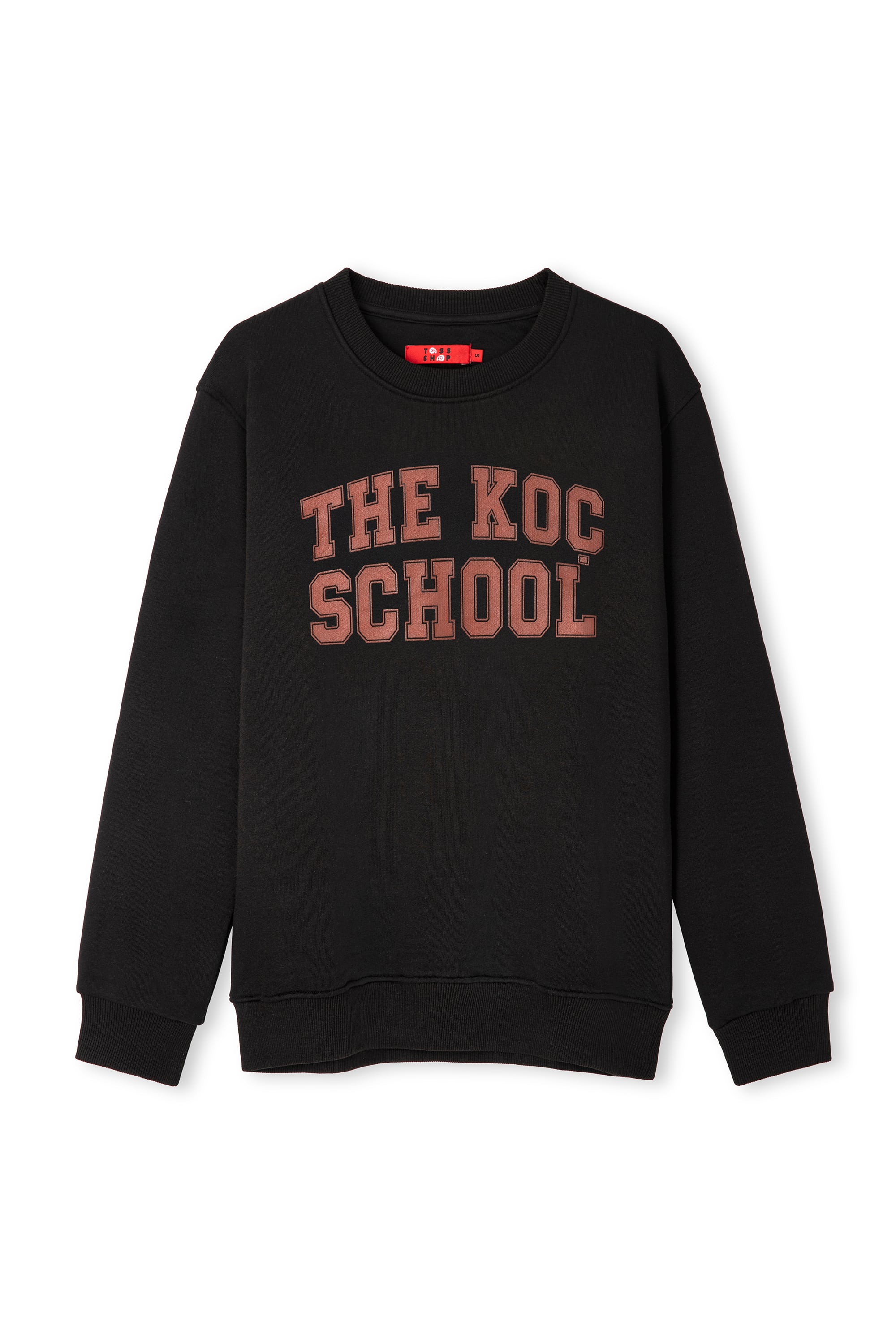 Siyah - Kırmızı Baskılı Sweatshirt