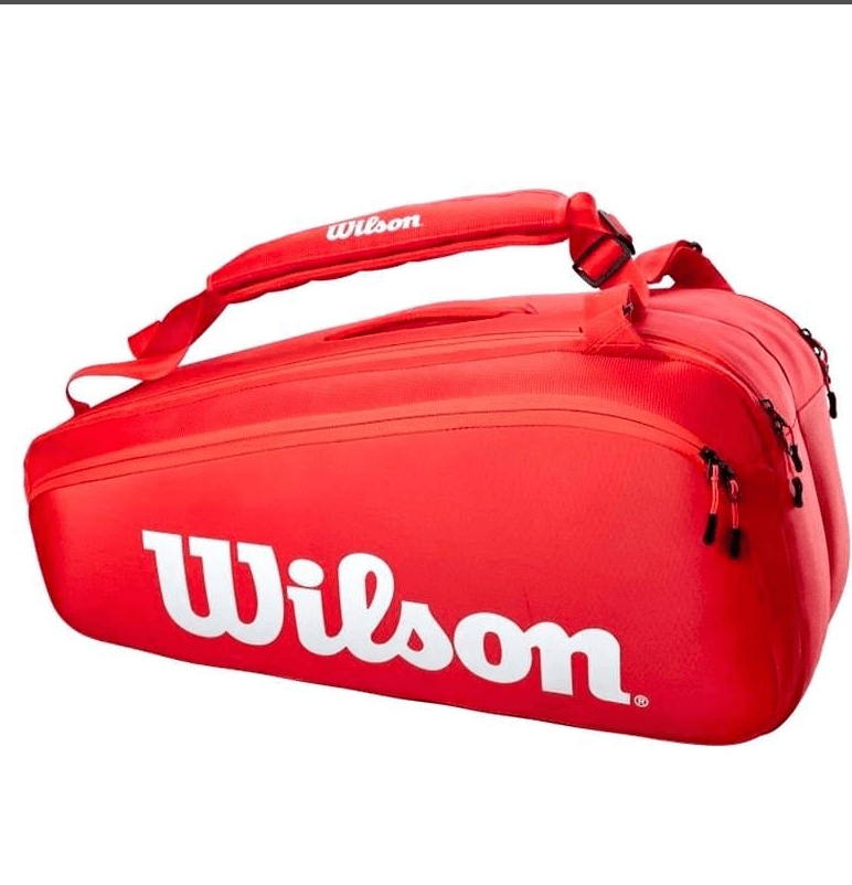 Wilson Super Tour 9 lu Tenis Çantası yeni sezon 2025 Kırmızı
