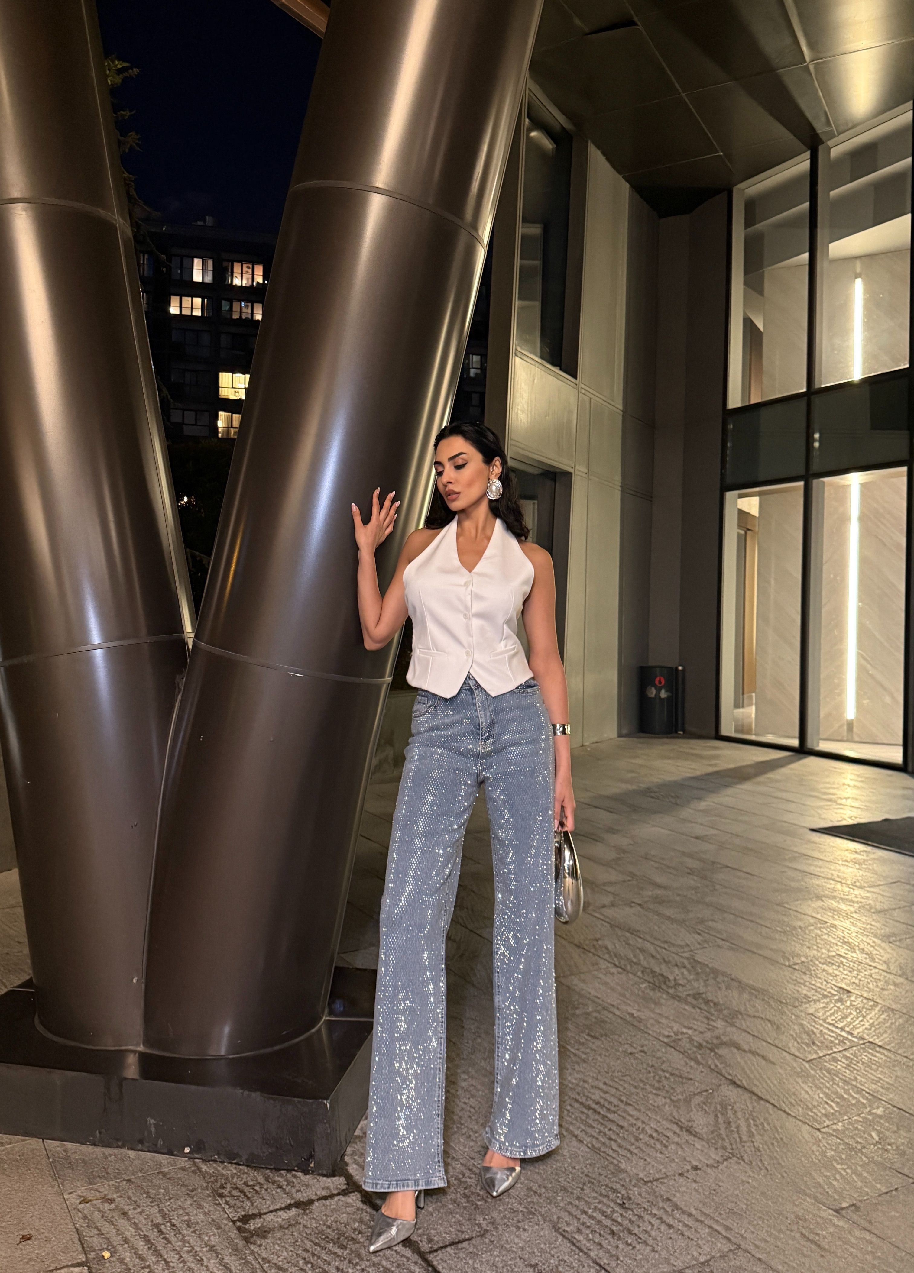 Premium Kristal Taşlı Jean GLM-487