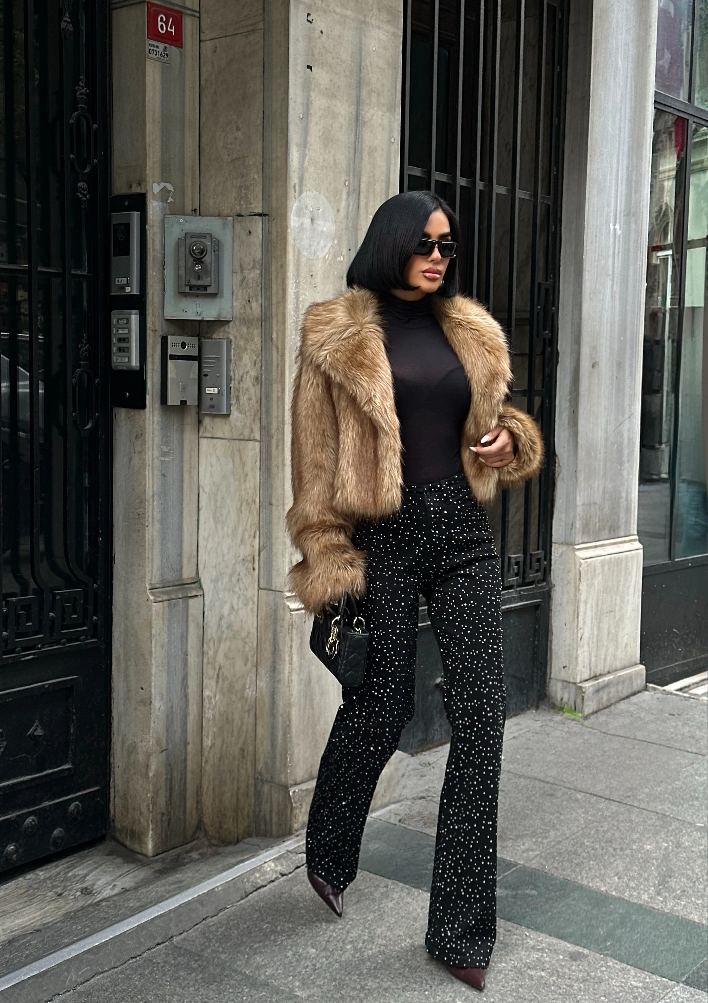 Premium Kristal Taşlı Palazzo Jean GLM-488