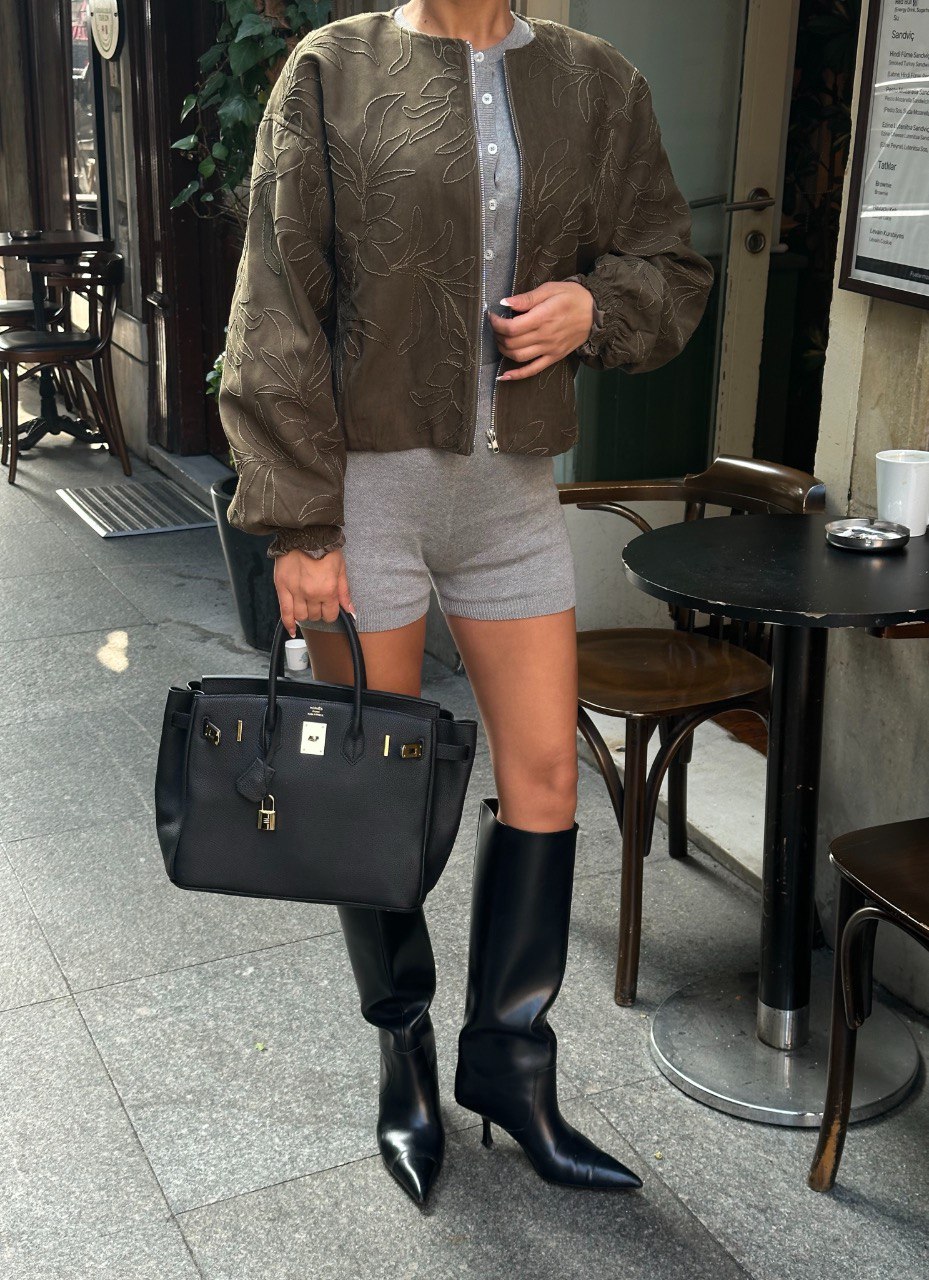 Nakış Detaylı Bomber Ceket GLM-612