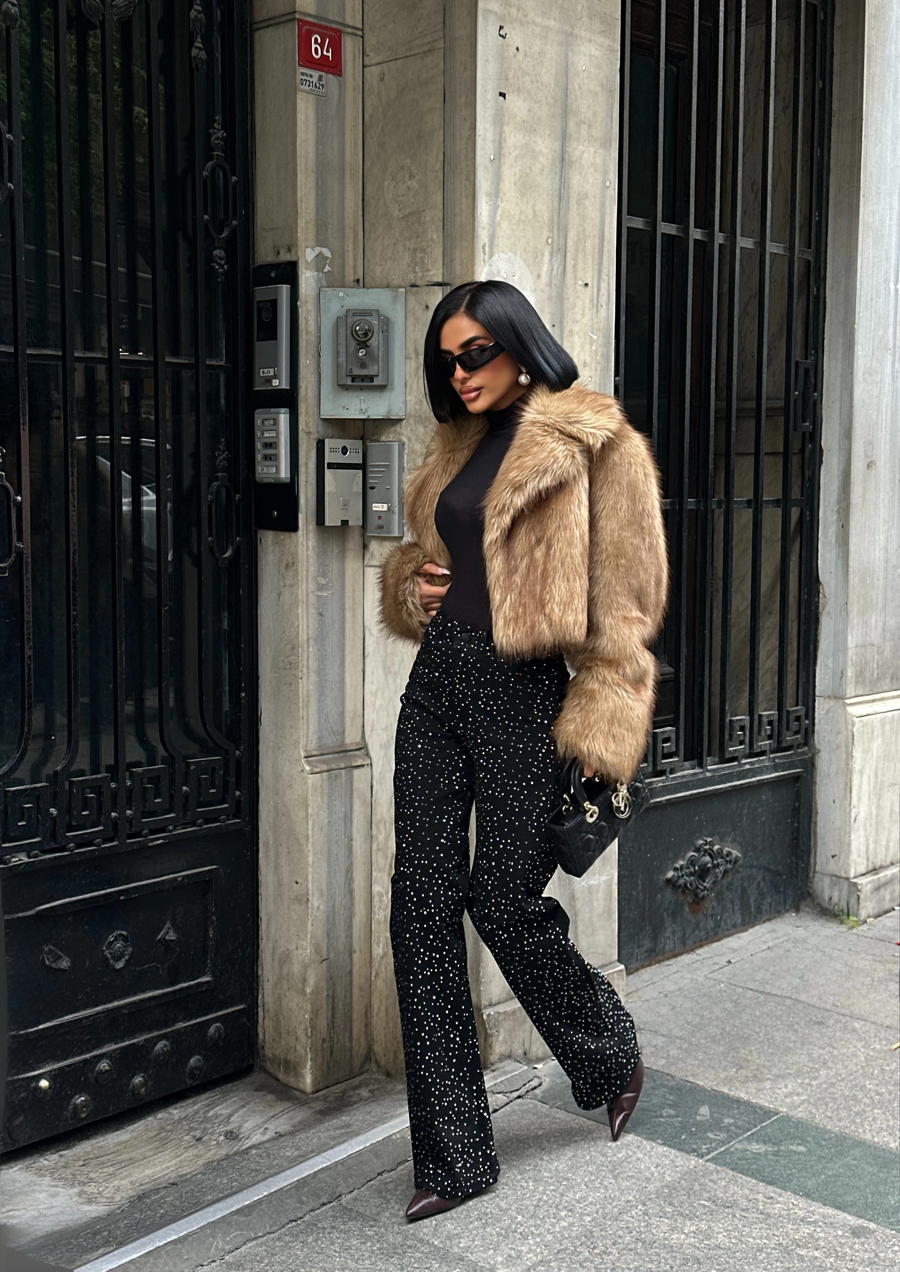 Premium Kristal Taşlı Palazzo Jean GLM-488