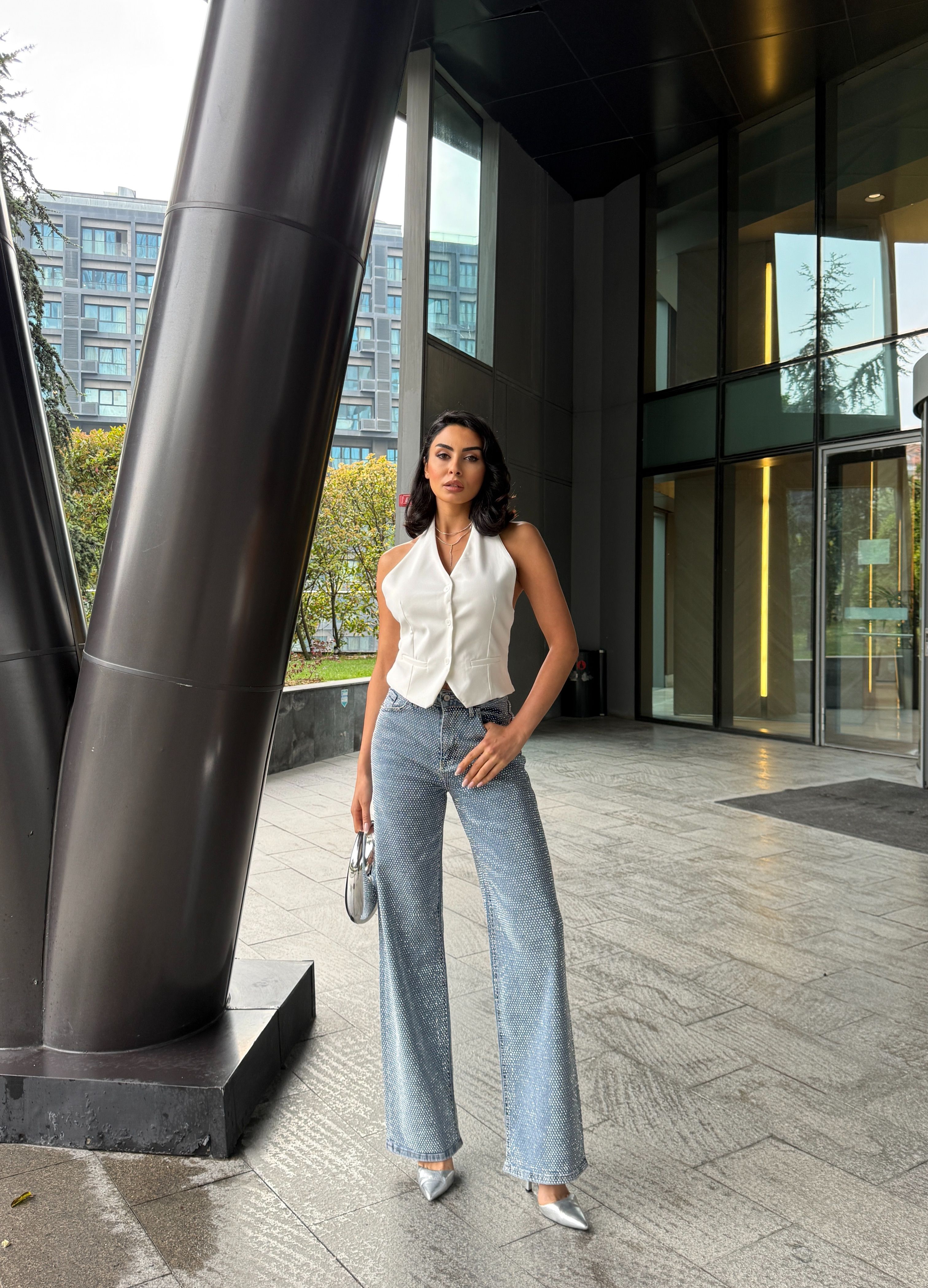 Premium Kristal Taşlı Jean GLM-487