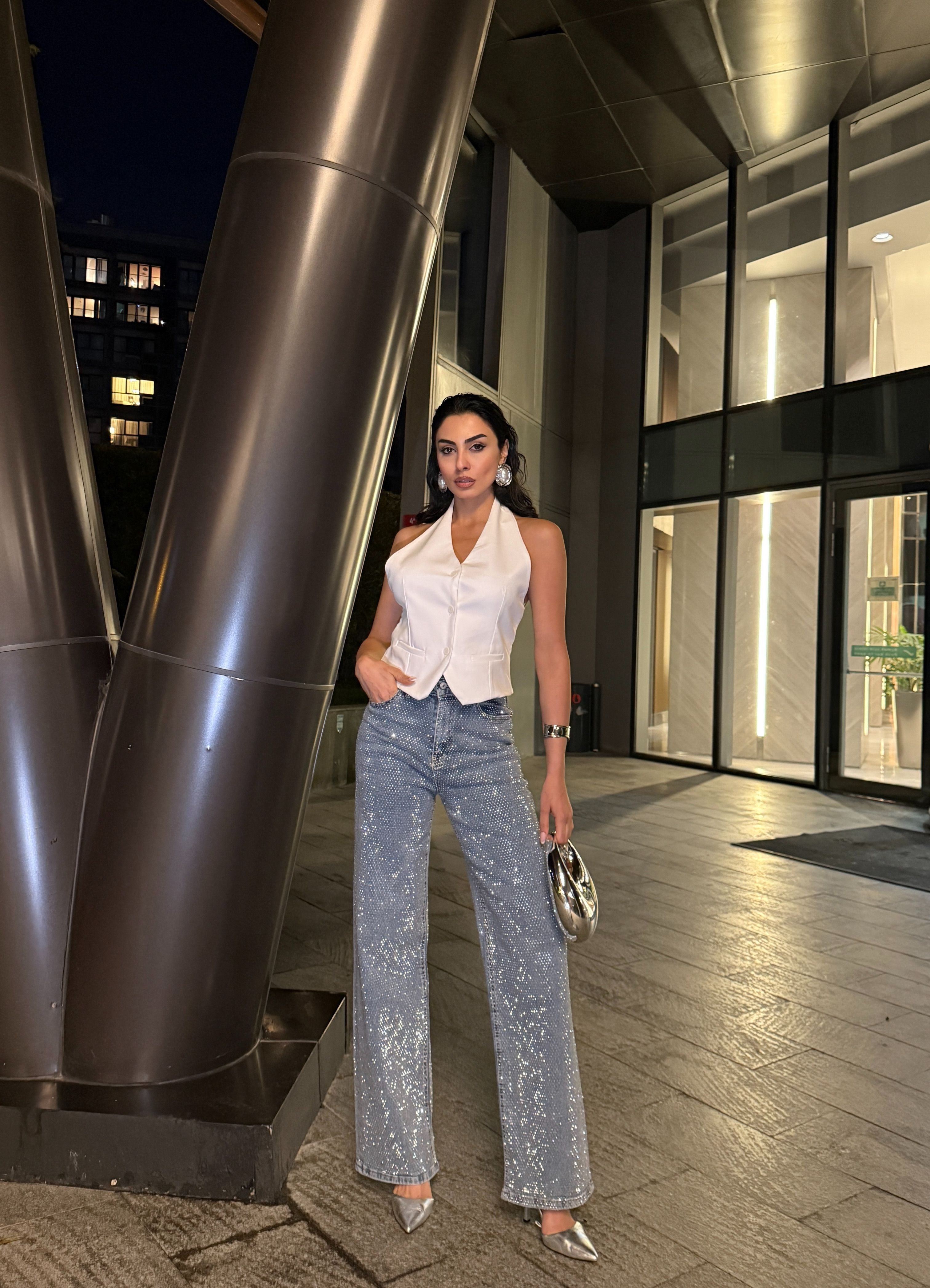 Premium Kristal Taşlı Jean GLM-487