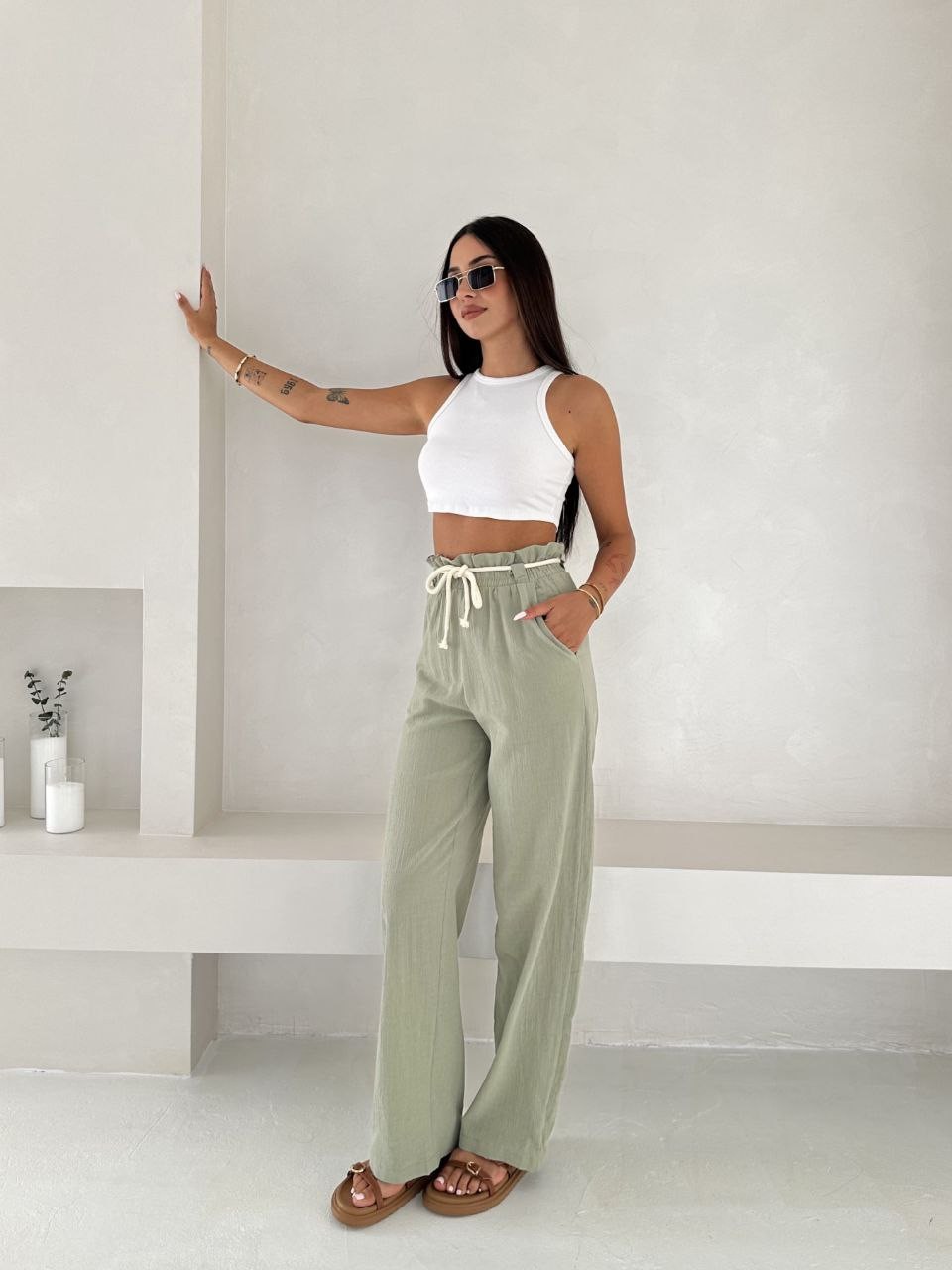 Krinkıl Astarlı Keten Pantolon GLM-533
