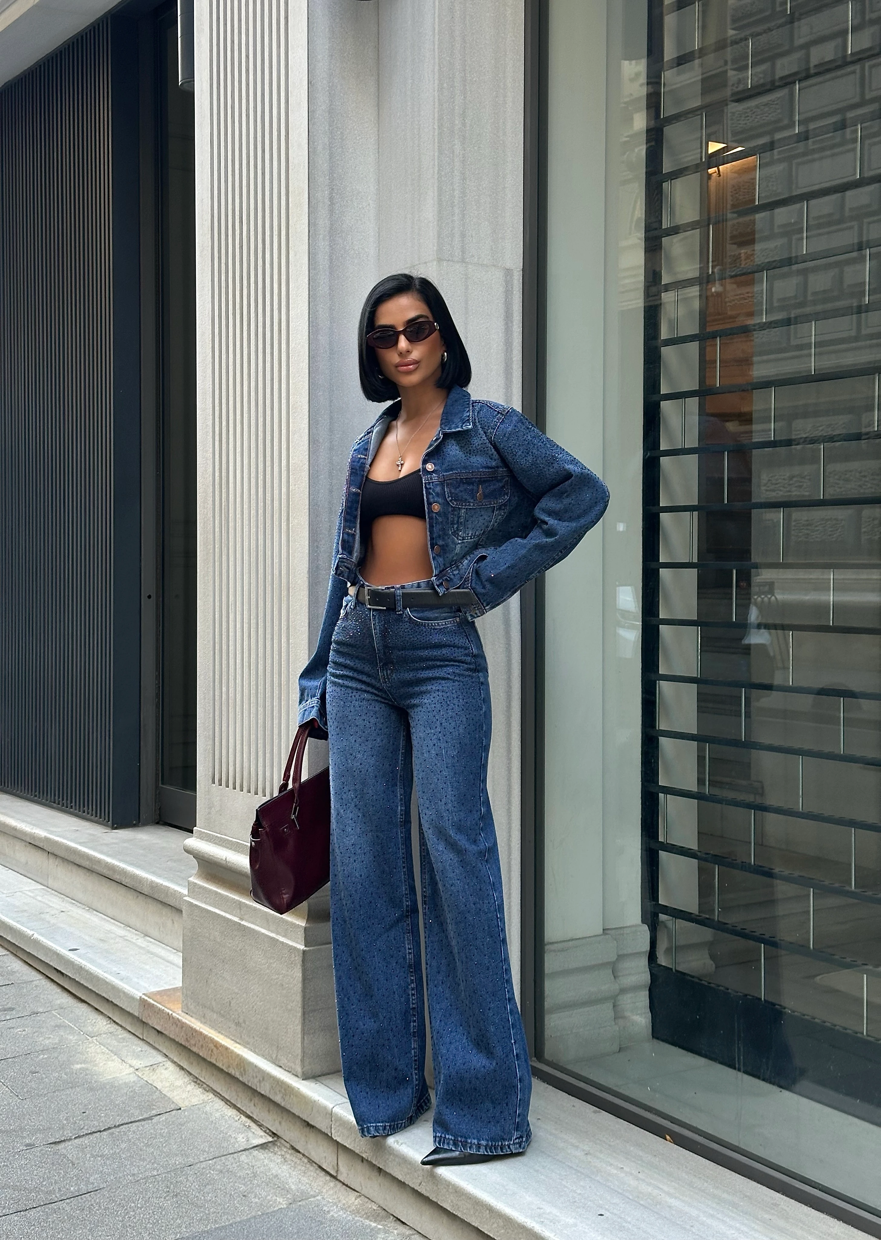 Taş Detay Denim Takım GLM-628