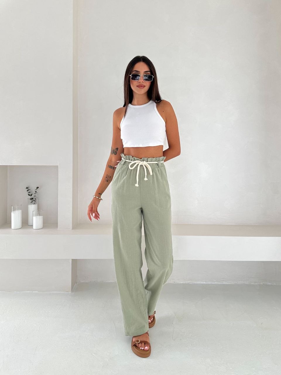 Krinkıl Astarlı Keten Pantolon GLM-533