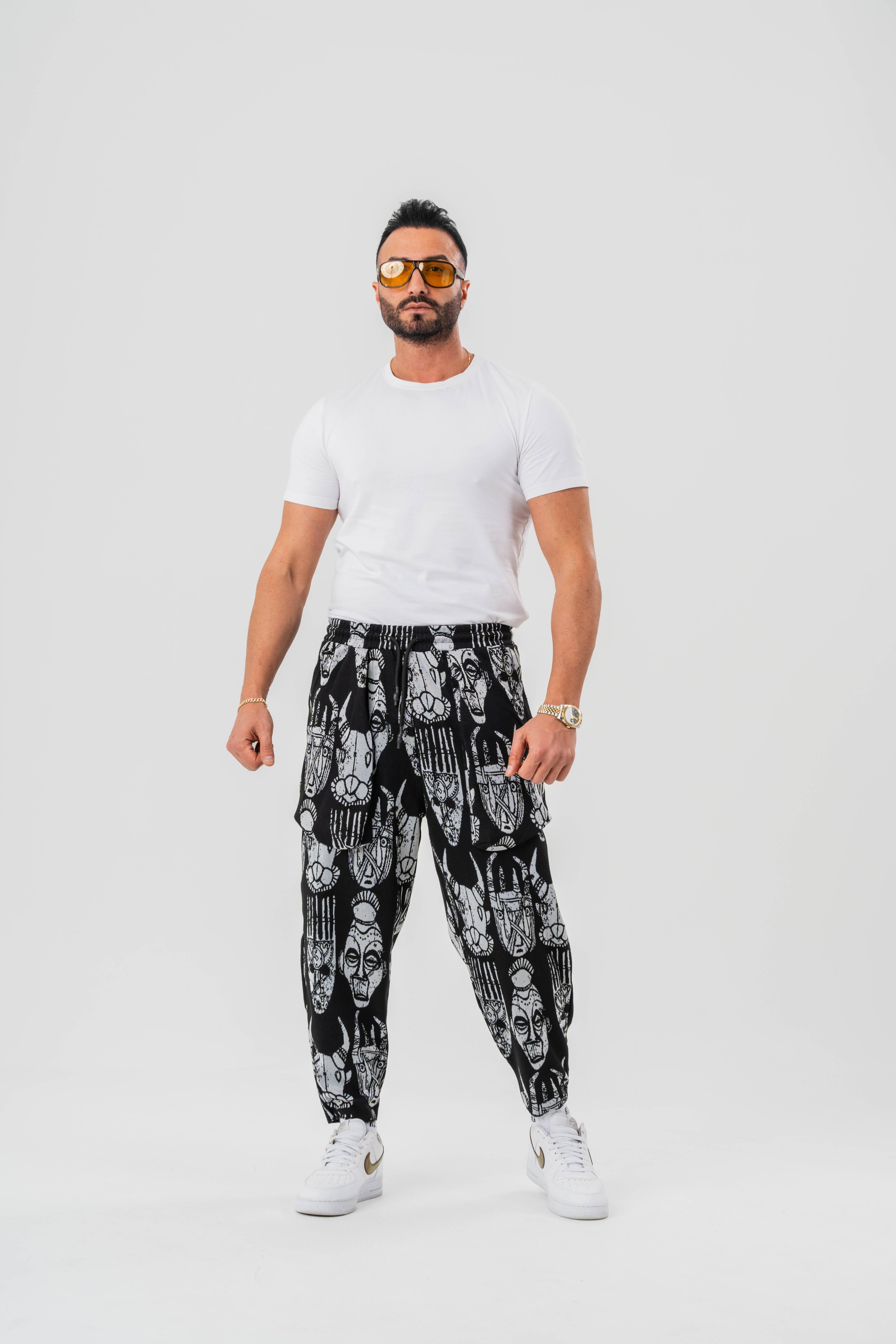 Bohem Desenli Baggy Pantolon