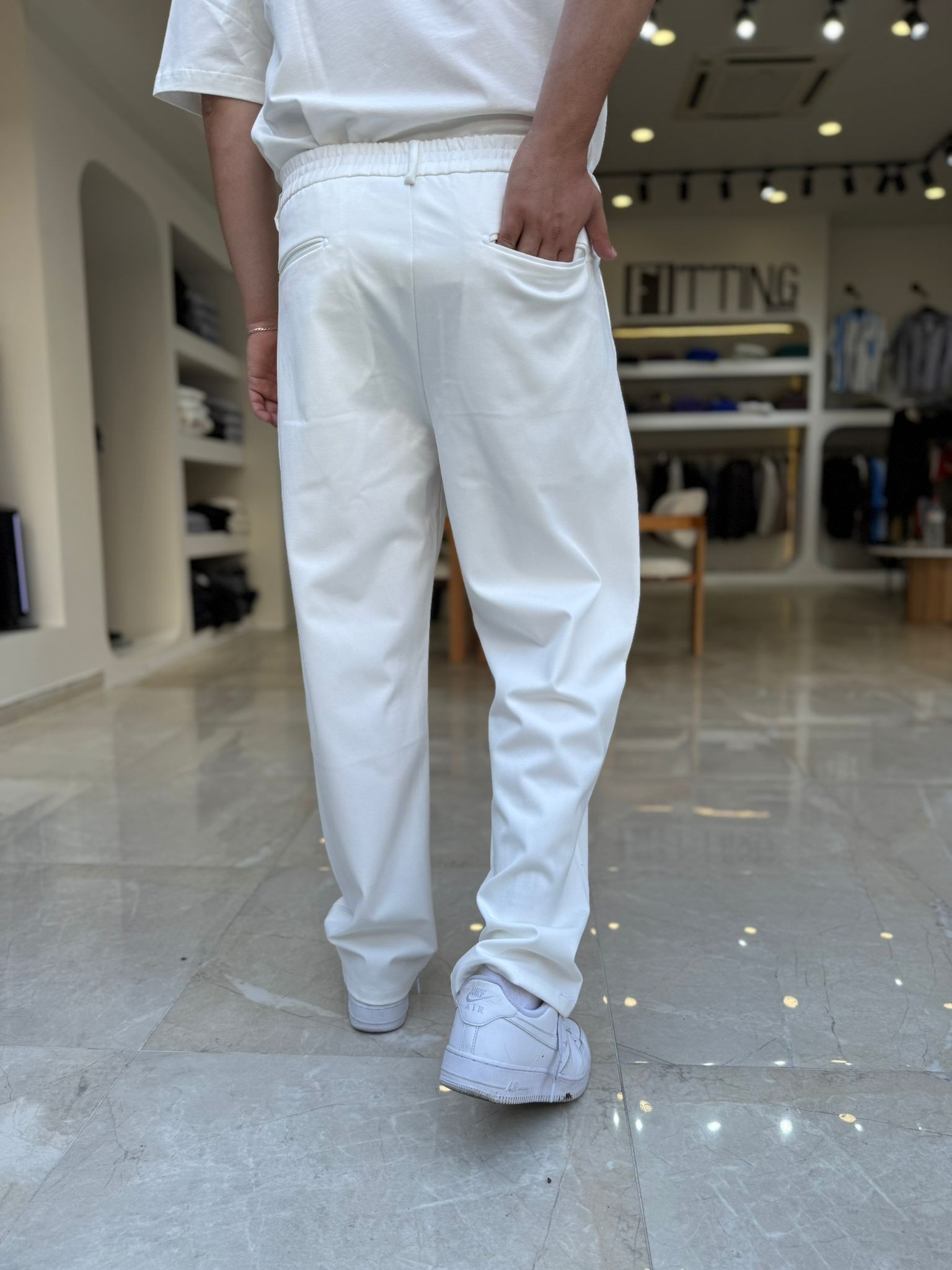 Pile Detaylı Baggy Pantolon