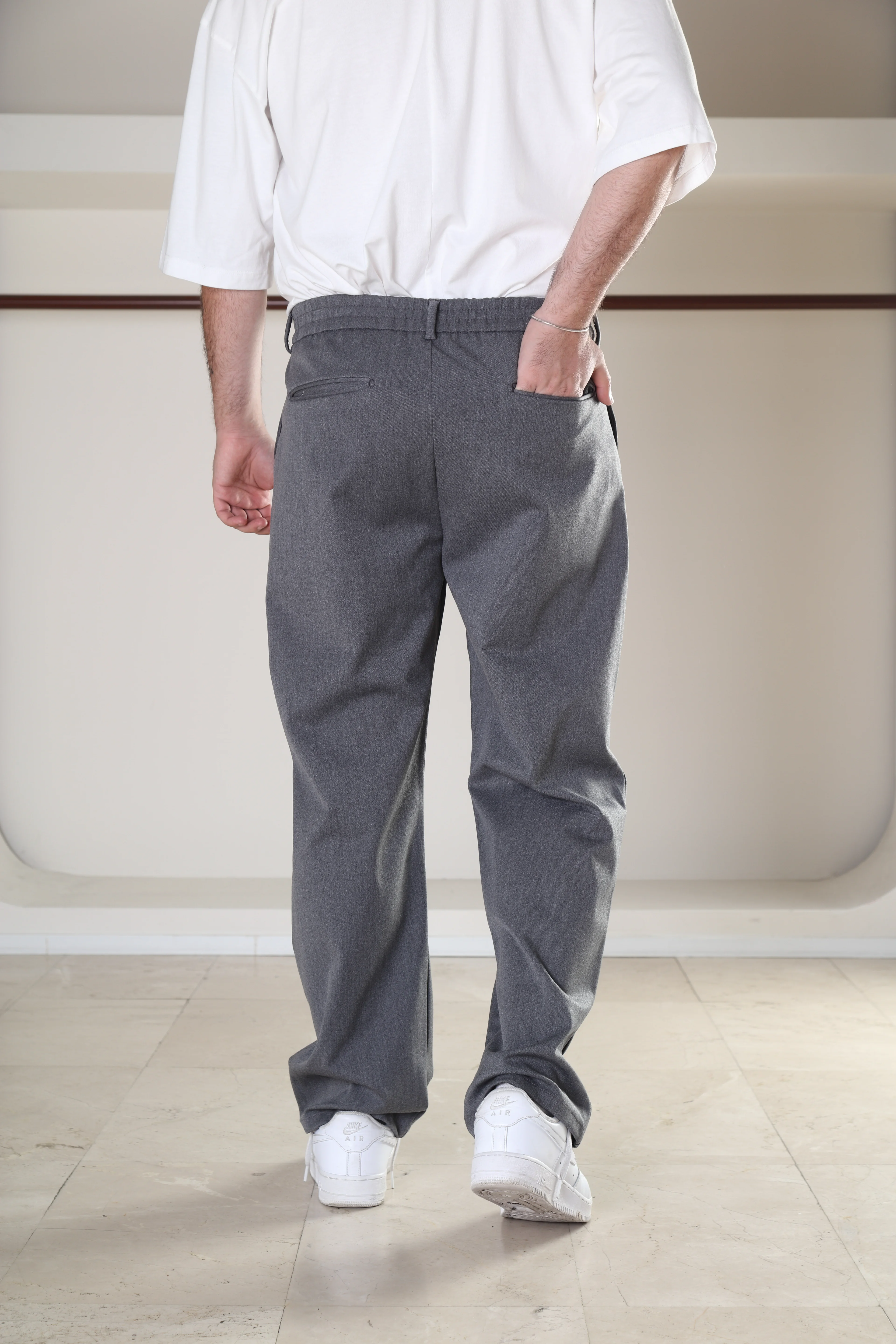 Pileli Ful Lıkralı Baggy Pantolon