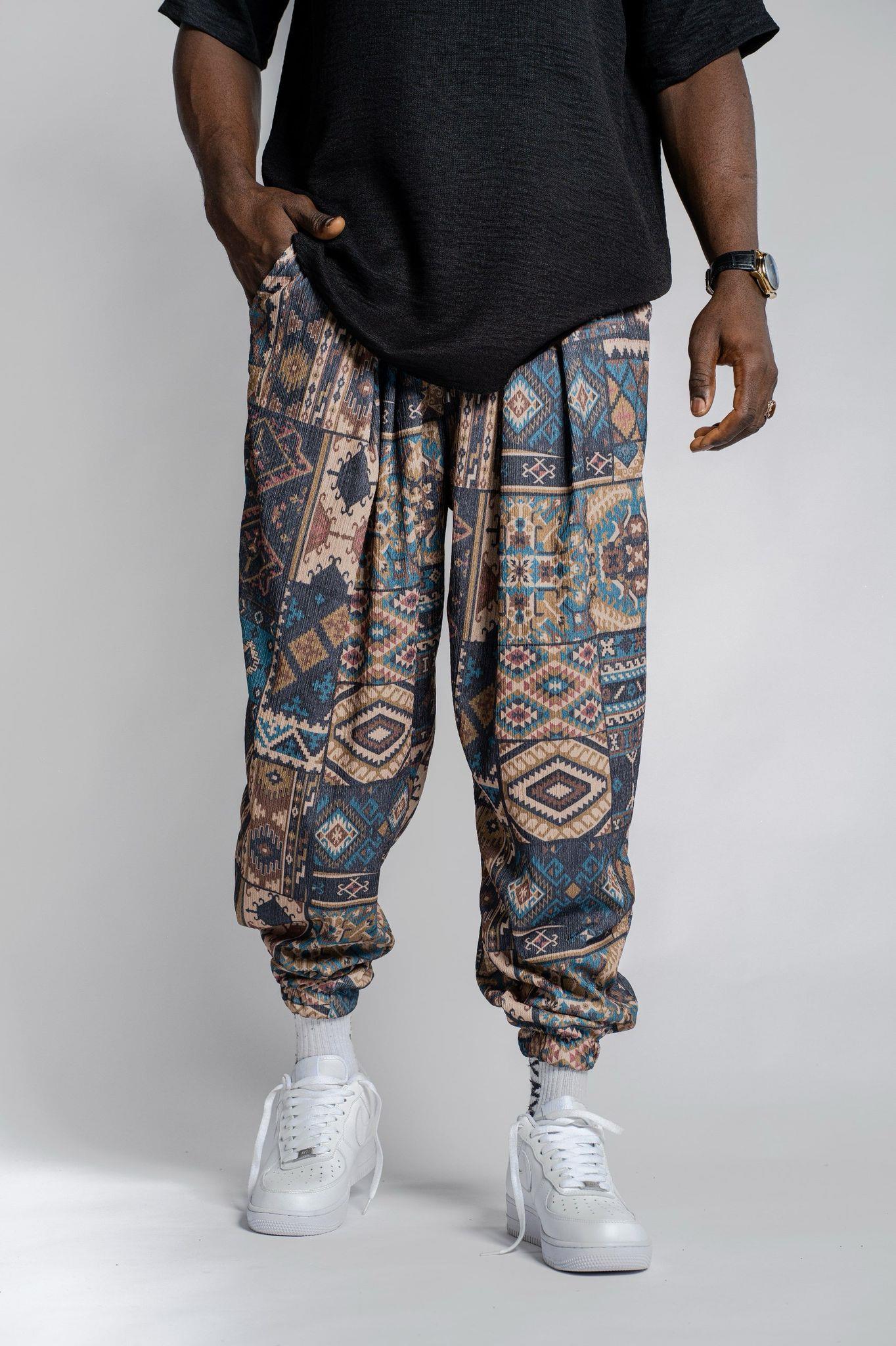 Pileli Desenli Şalvar