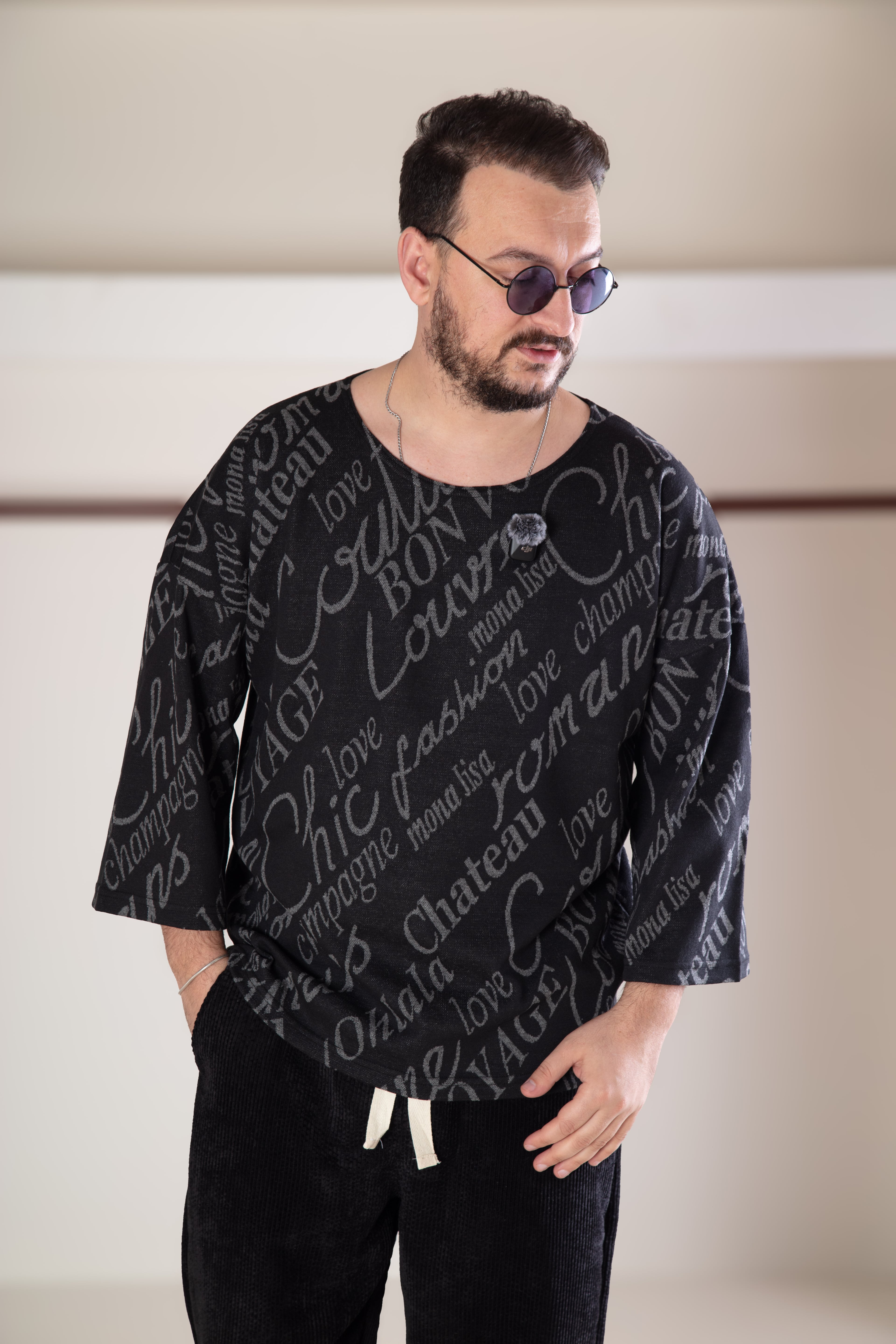 Acık Yaka Oversize Sweat