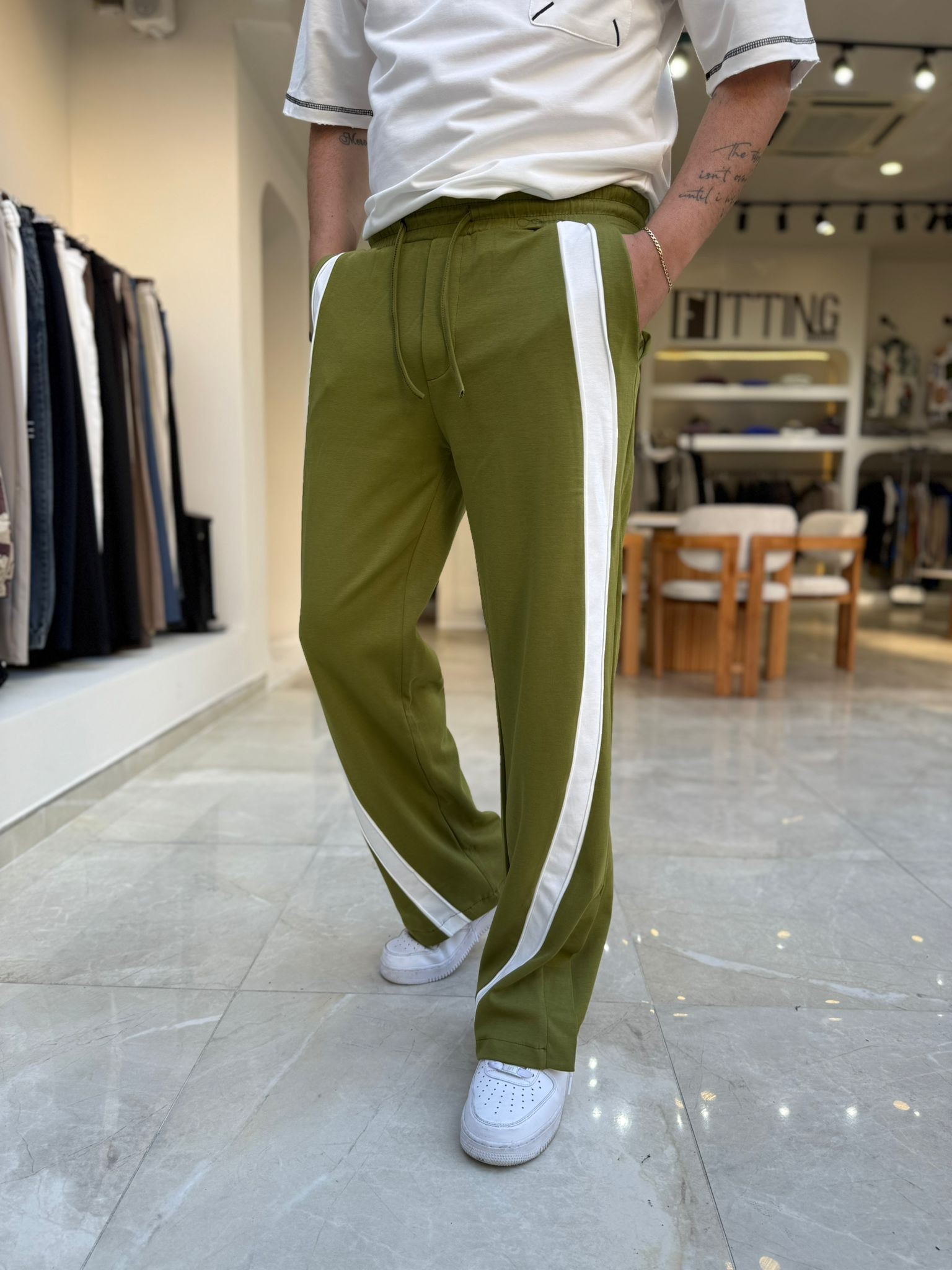 Şerit Detaylı Baggy Pantolon