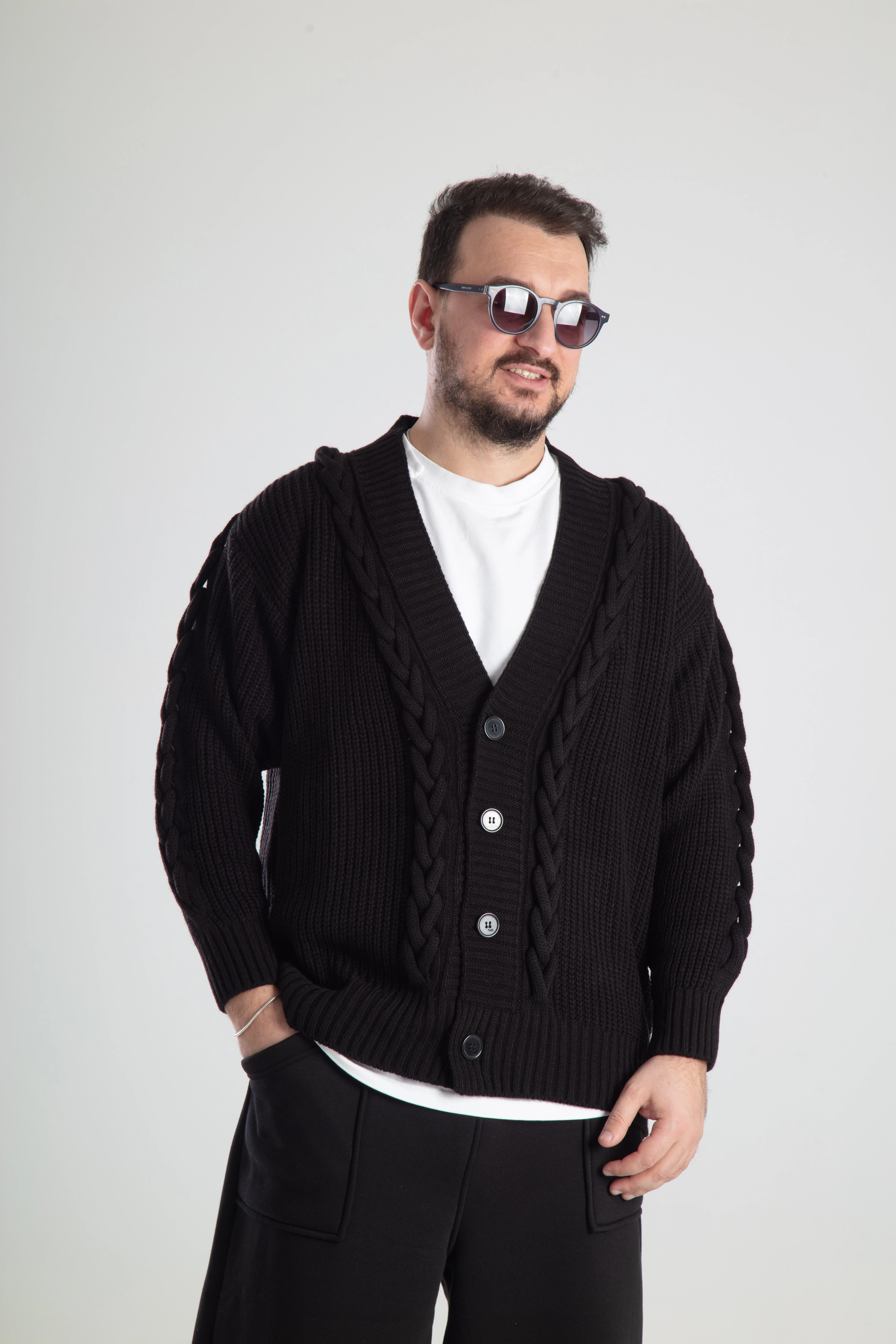 Premium Örgülü Triko Hırka