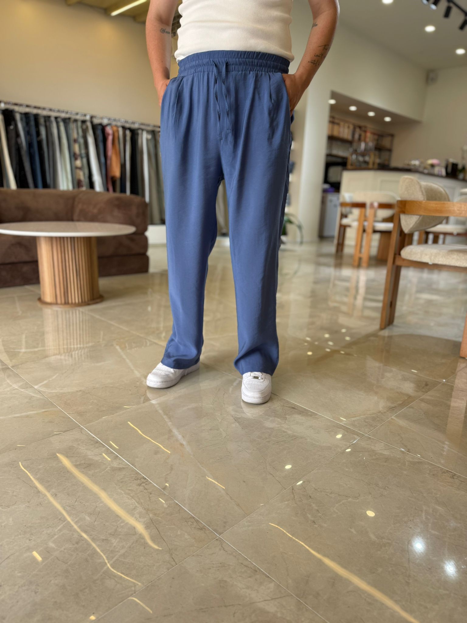 Tensel Kumaş  Baggy Pantolon