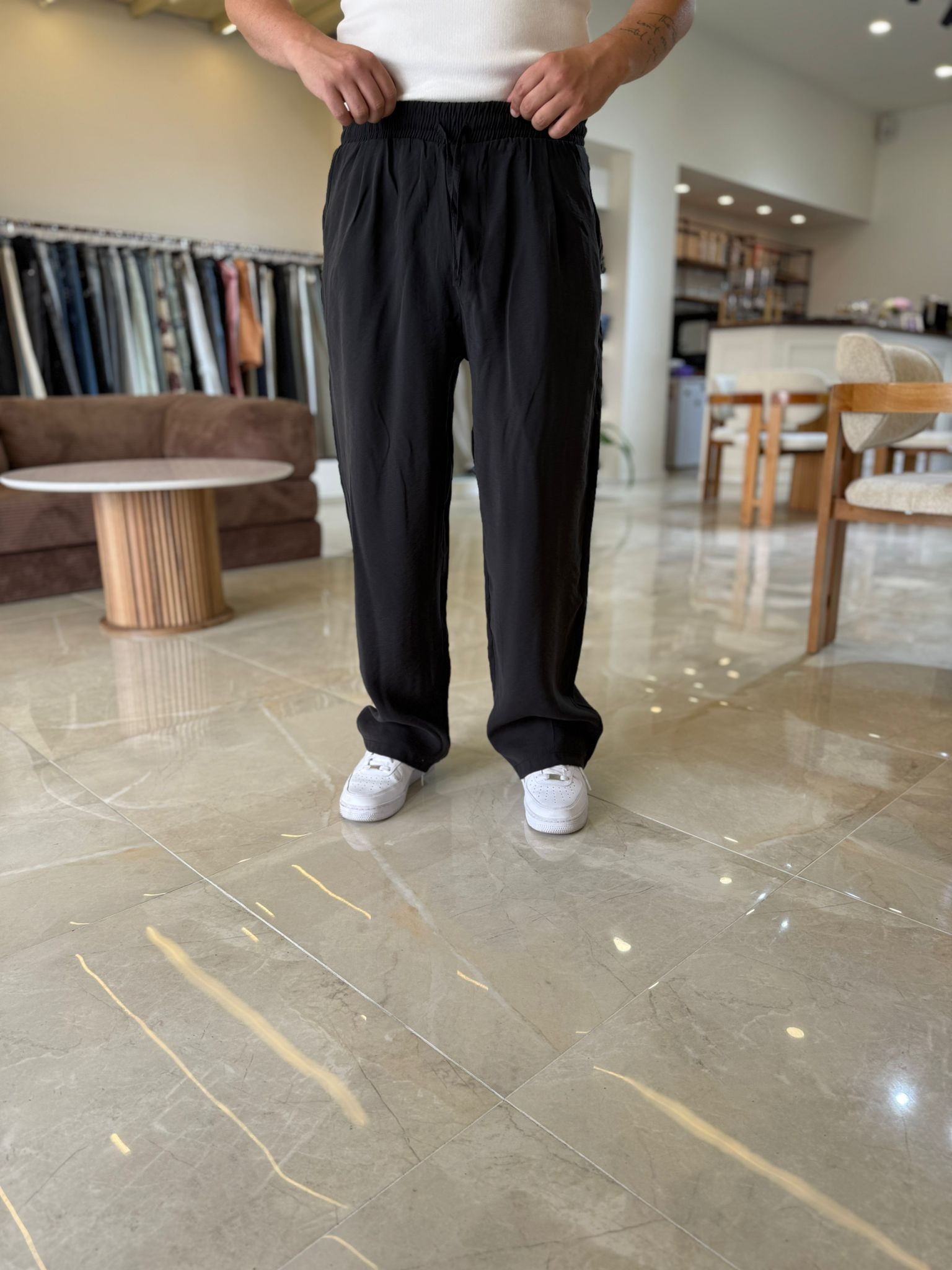 Tensel Kumaş  Baggy Pantolon