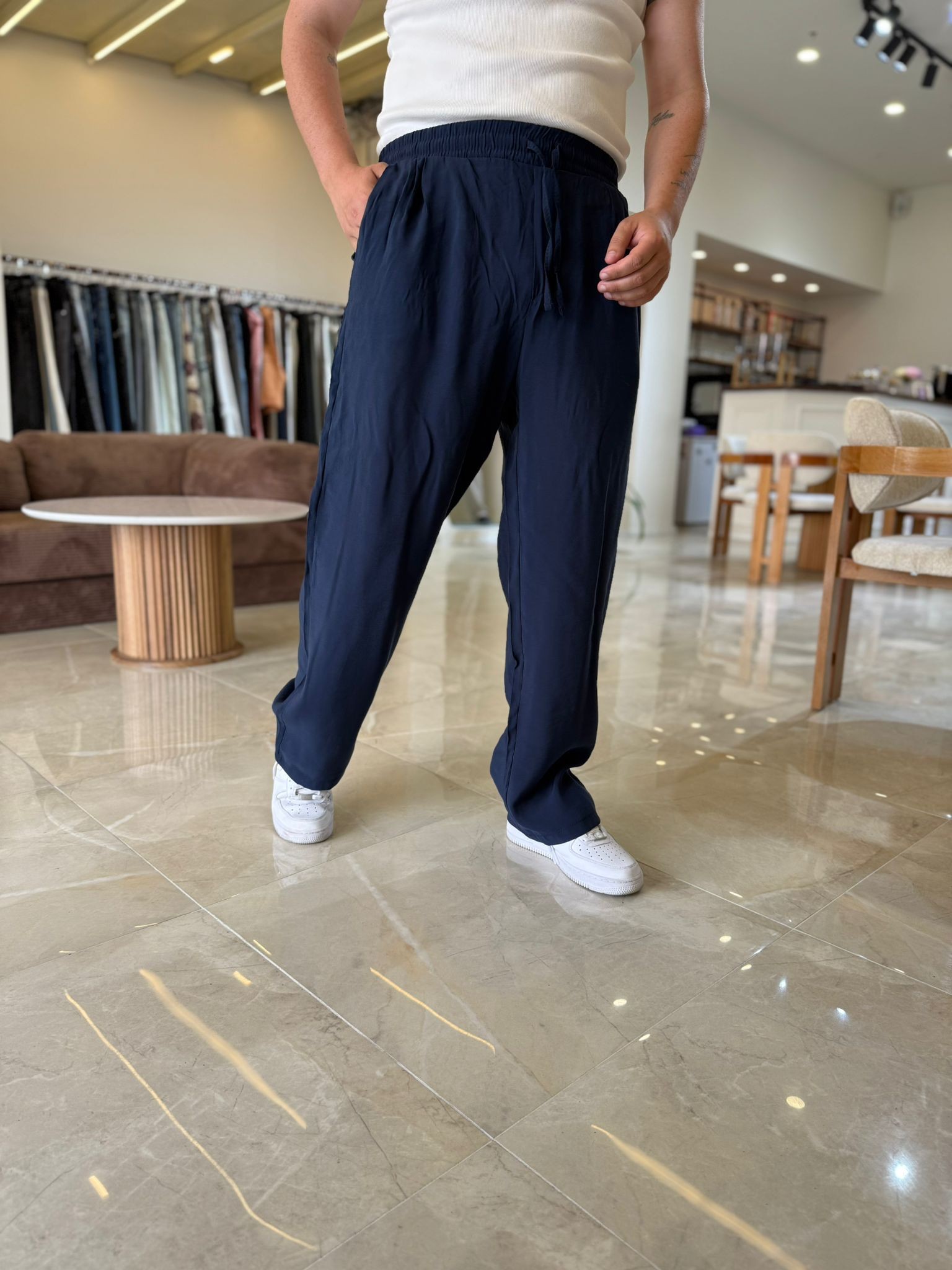 Tensel Kumaş  Baggy Pantolon