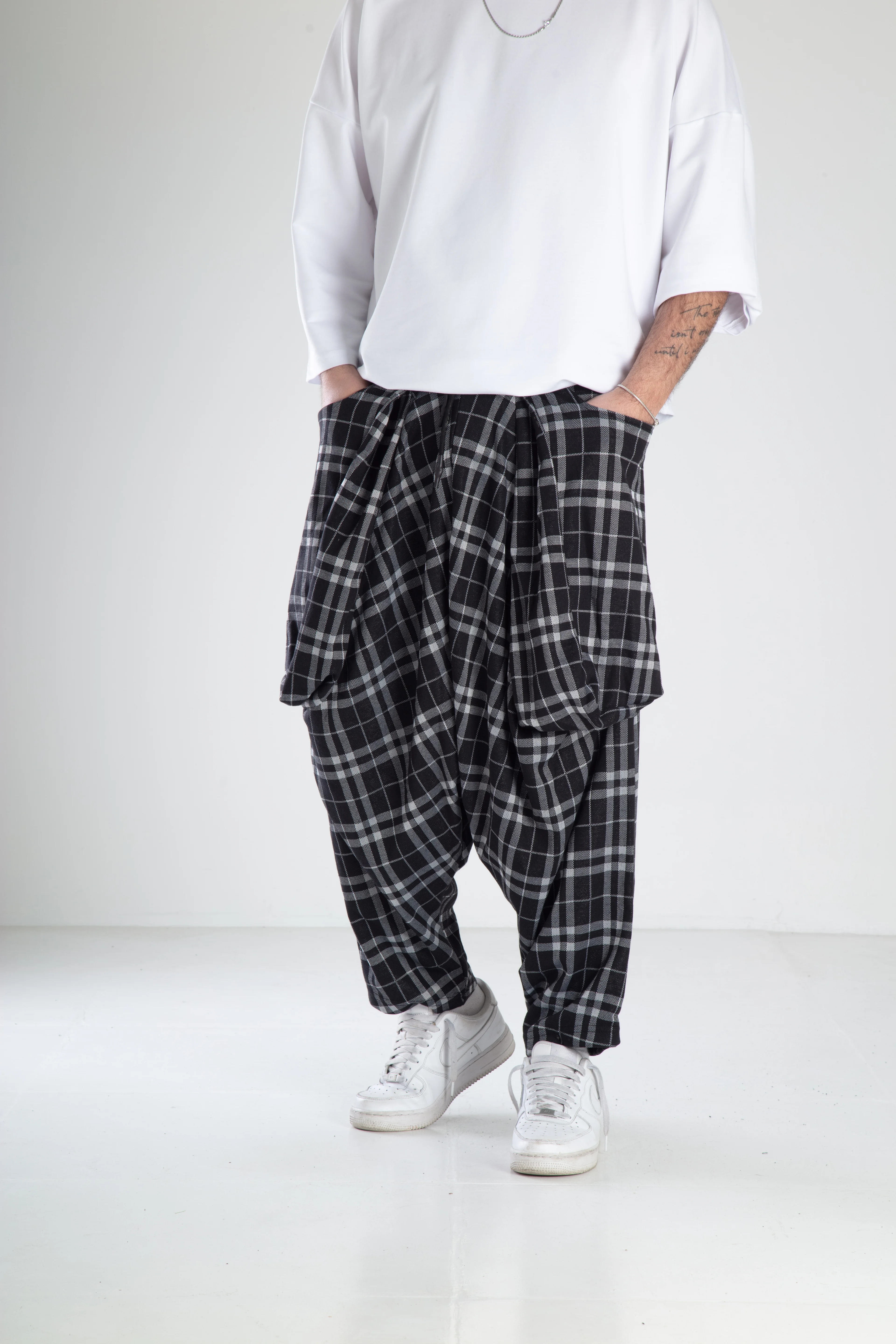 Torba Cep Spor Şalvar - Ekose