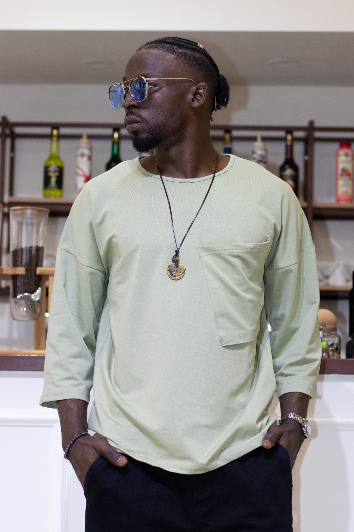 Cep Detaylı Oversize Kalıp Tshirt