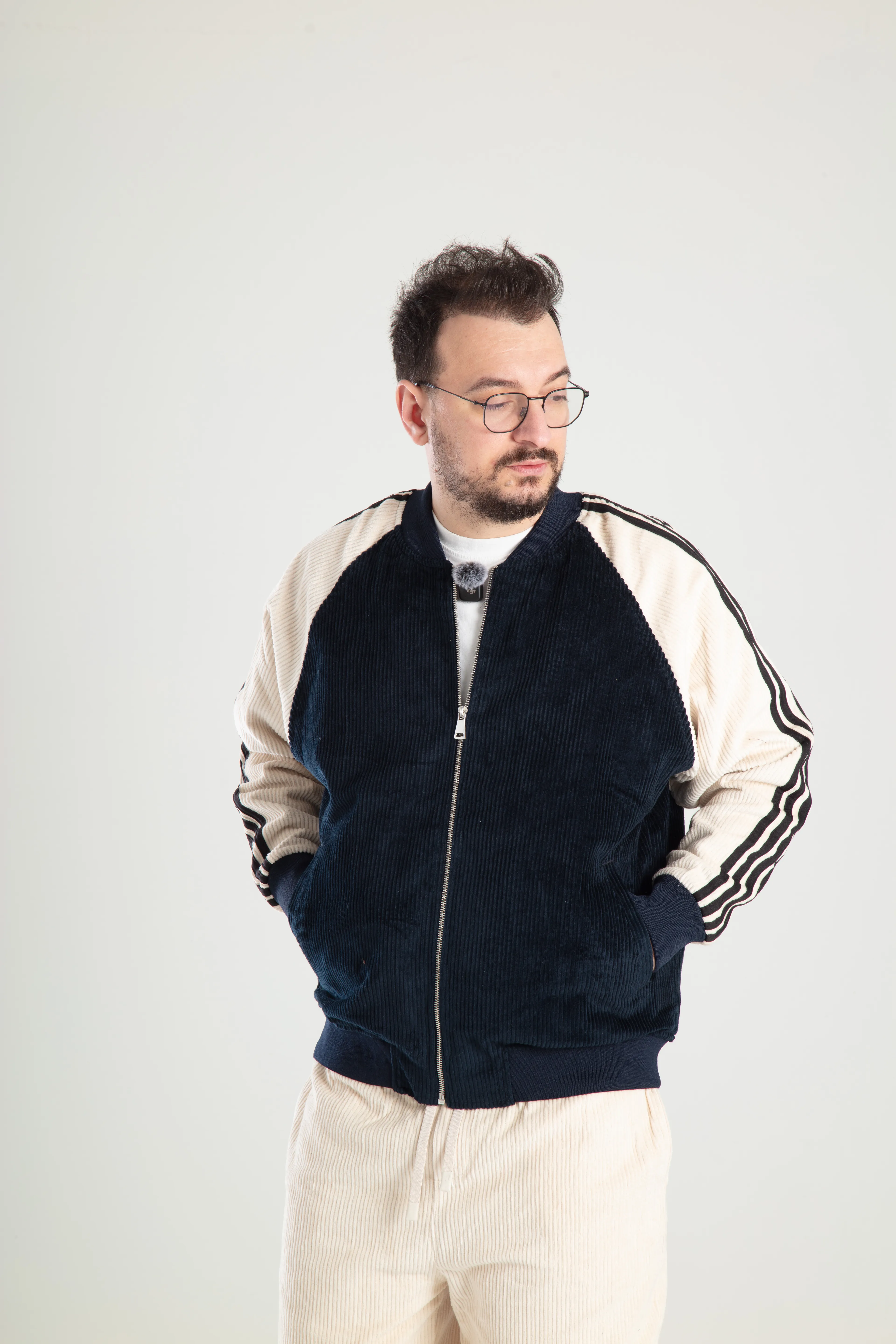 Erkek Oversize Kadife Ceket - lacivert