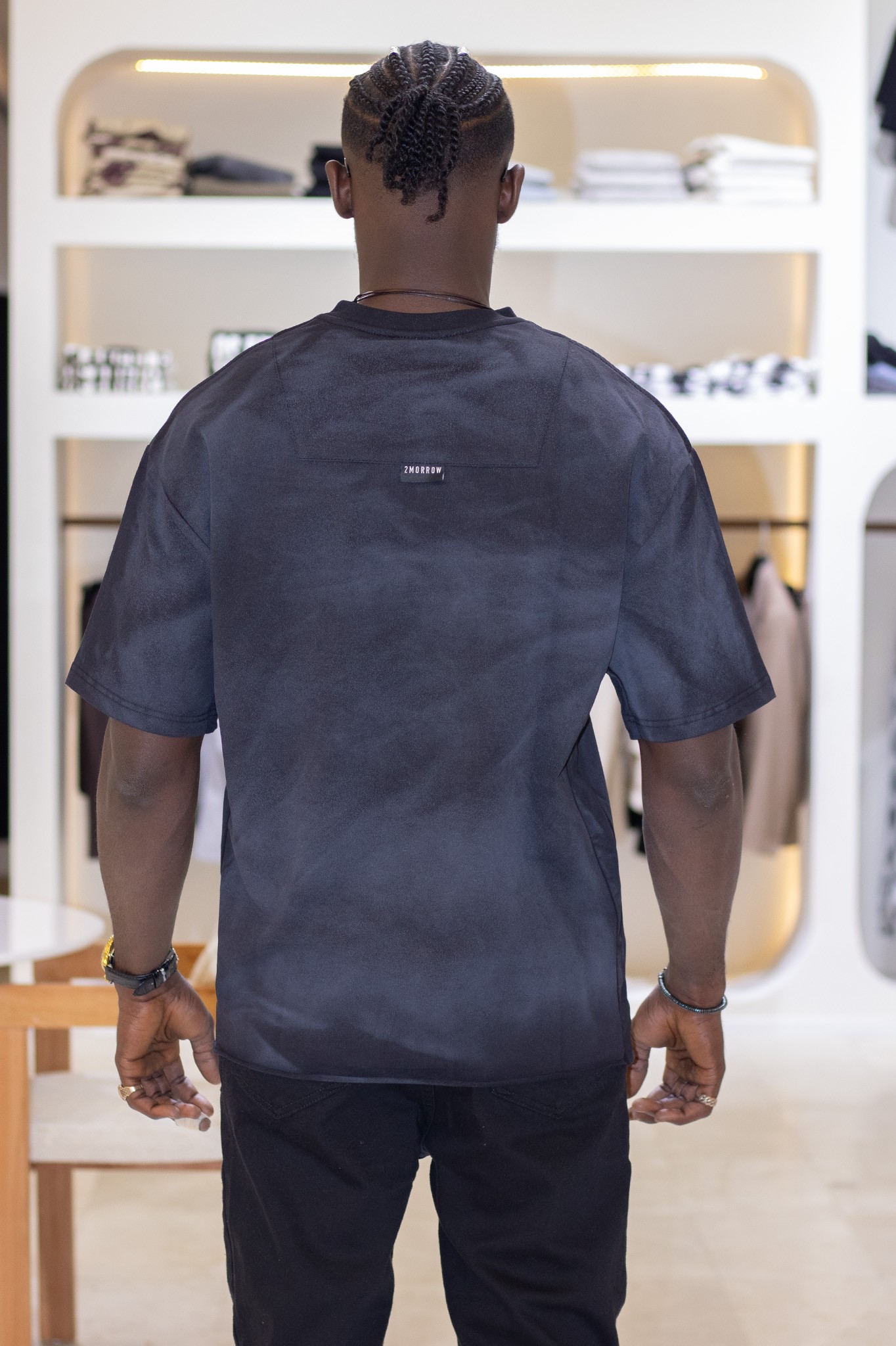 Fermuar Detaylı Bebe Yaka Oversize T-Shirt