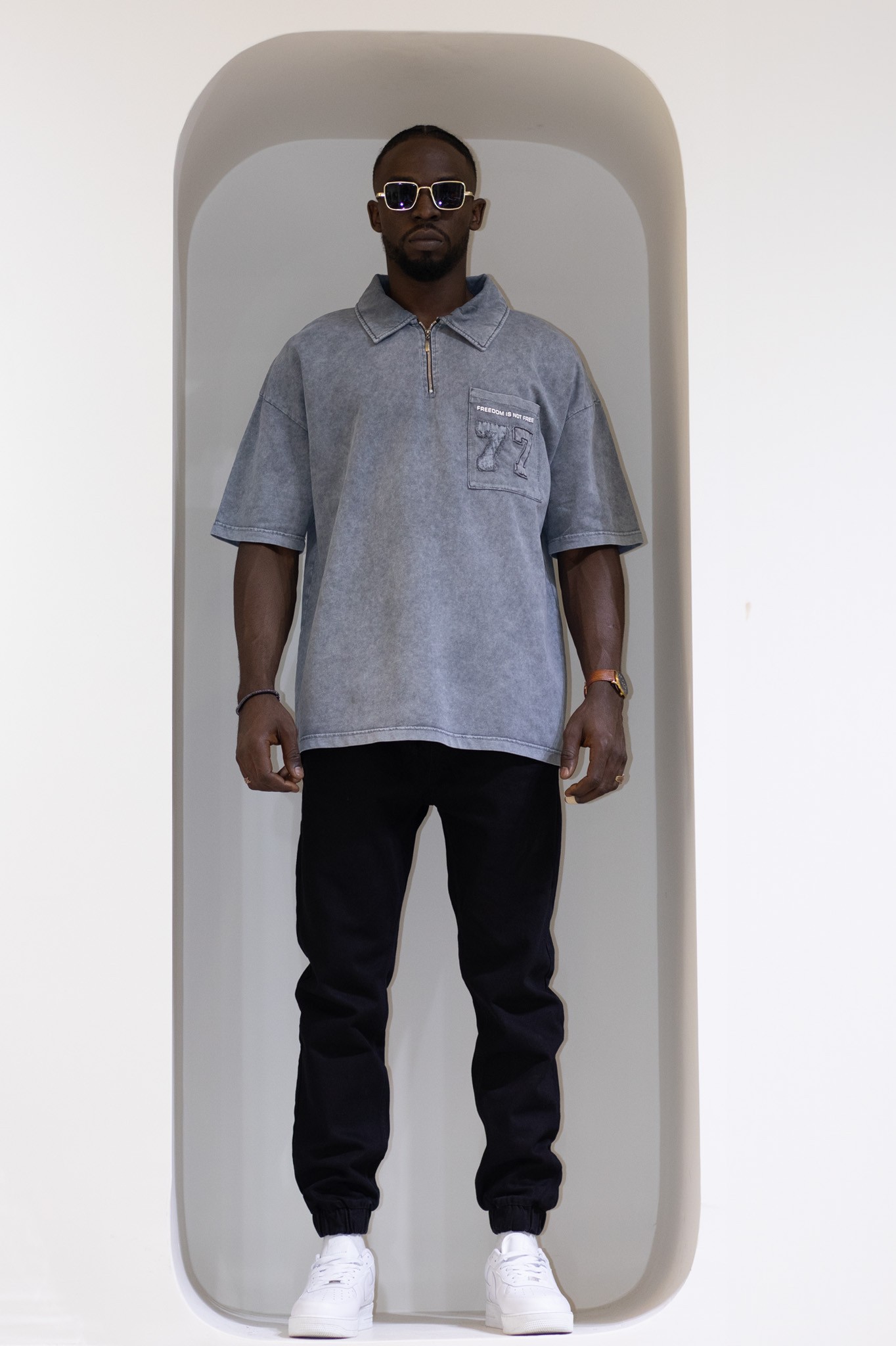 Polo Yaka Fermuarlı Cep Detaylı Tshirt