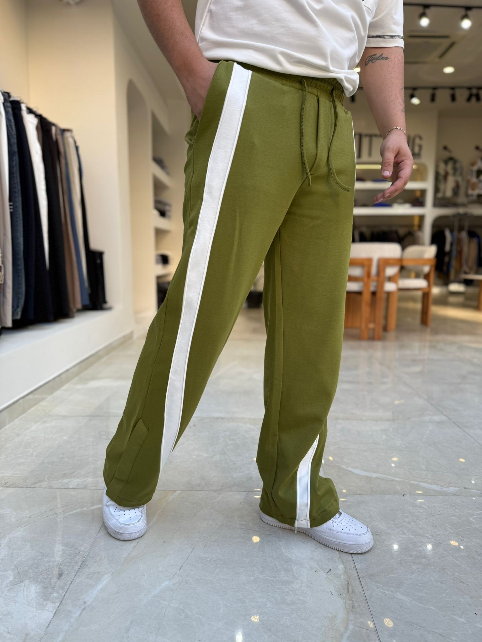 Şerit Detaylı Baggy Pantolon