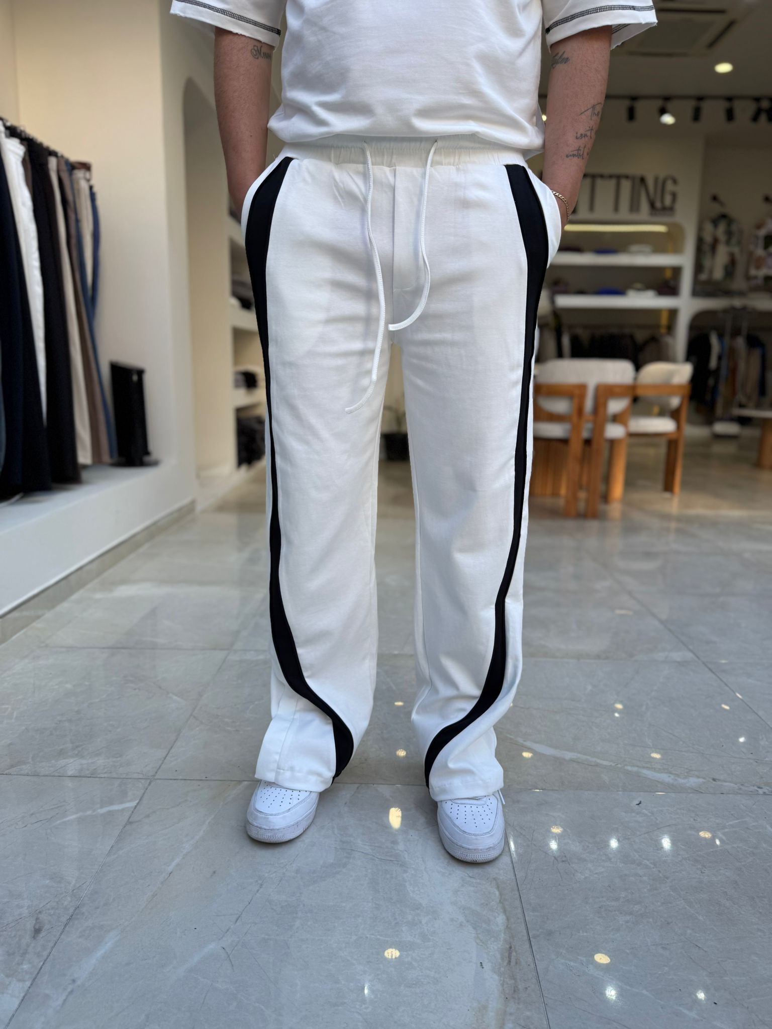 Şerit Detaylı Baggy Pantolon