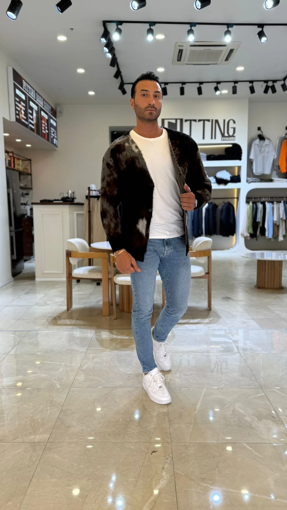 Desenli Pelıuş Hırka