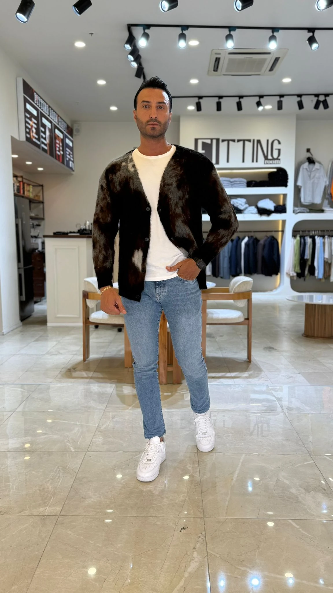 Desenli Pelıuş Hırka