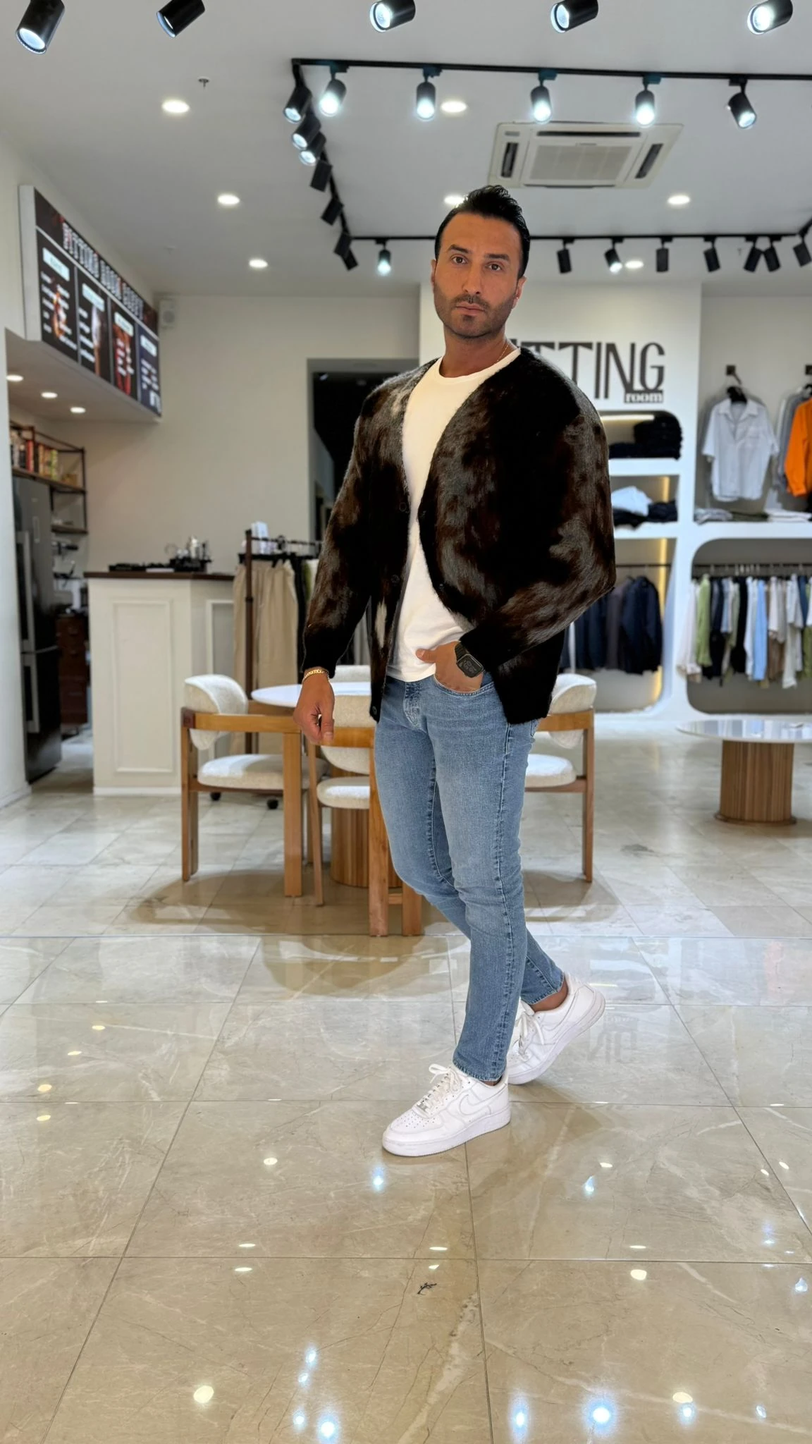 Desenli Pelıuş Hırka