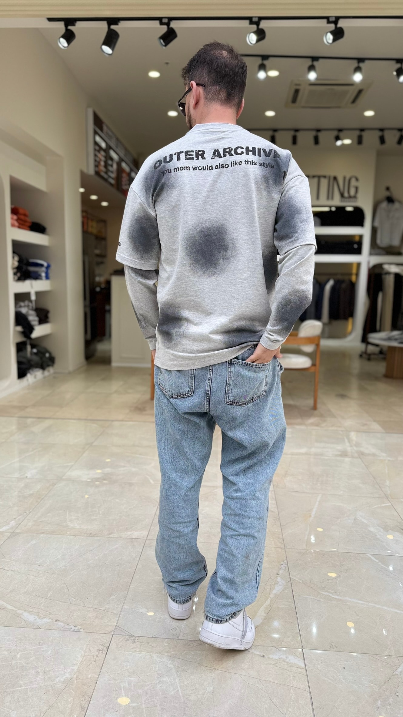 Up Baskılı Kol Detaylı Sweat 
