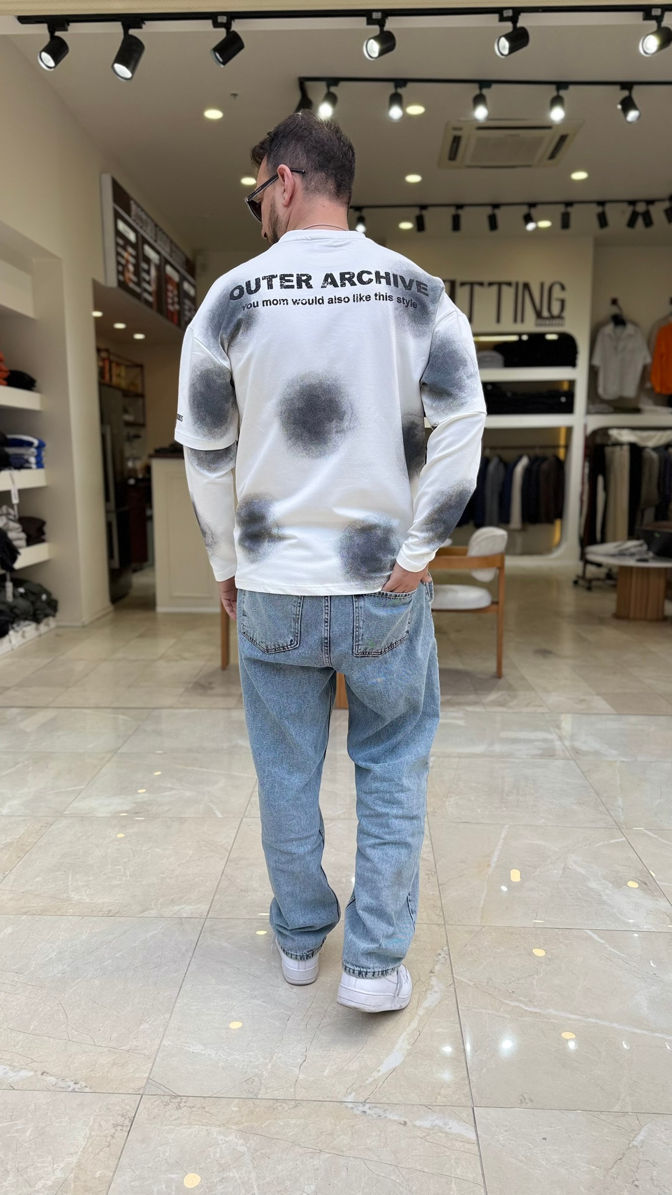 Up Baskılı Kol Detaylı Sweat 