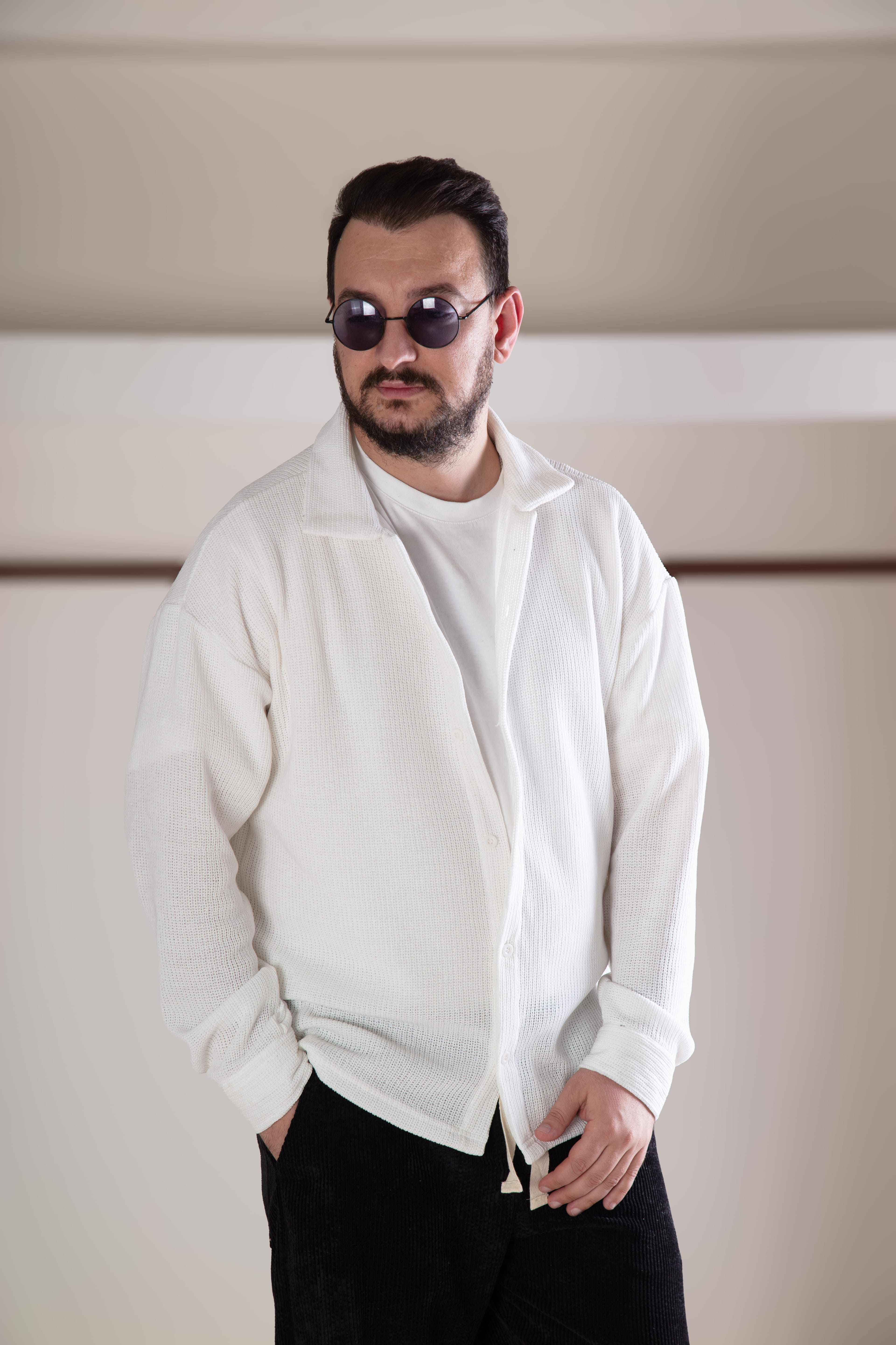 Oversize Triko Gömlek