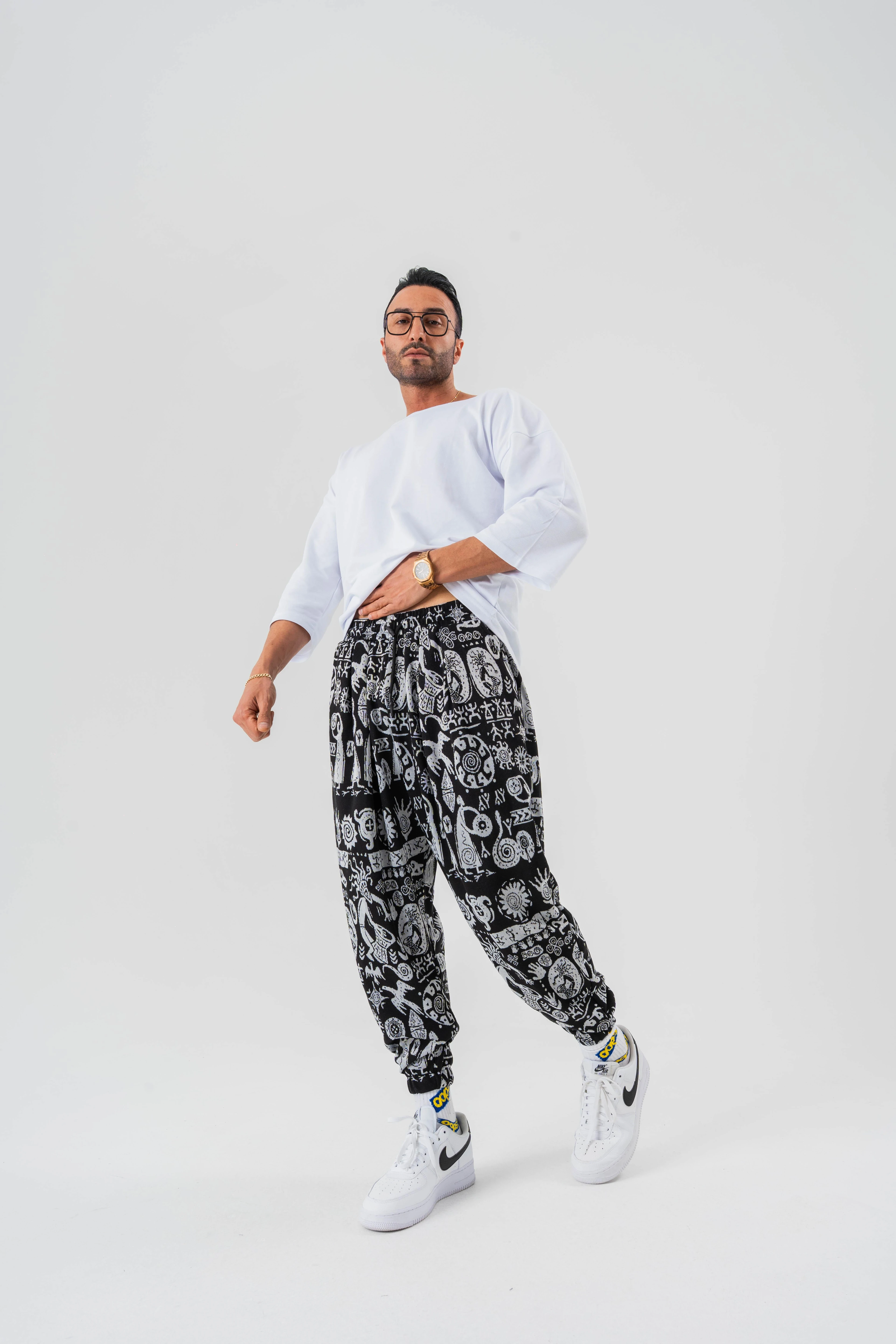 Pileli Desenli Şalvar