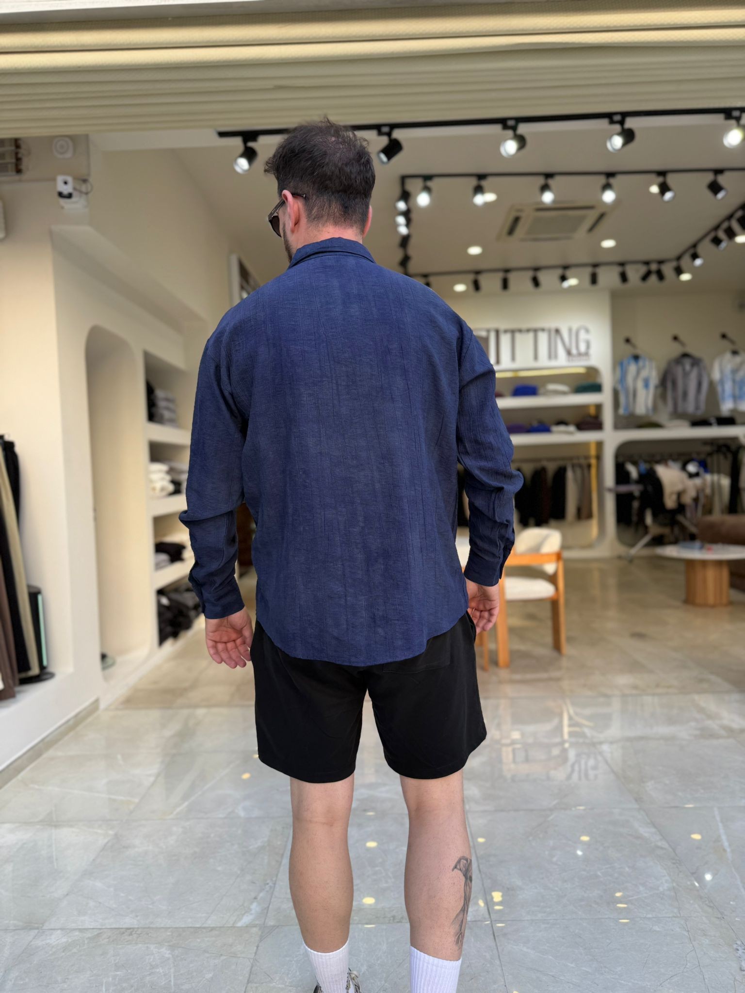 Oversize Rahat Kalıp Keten Gömlek