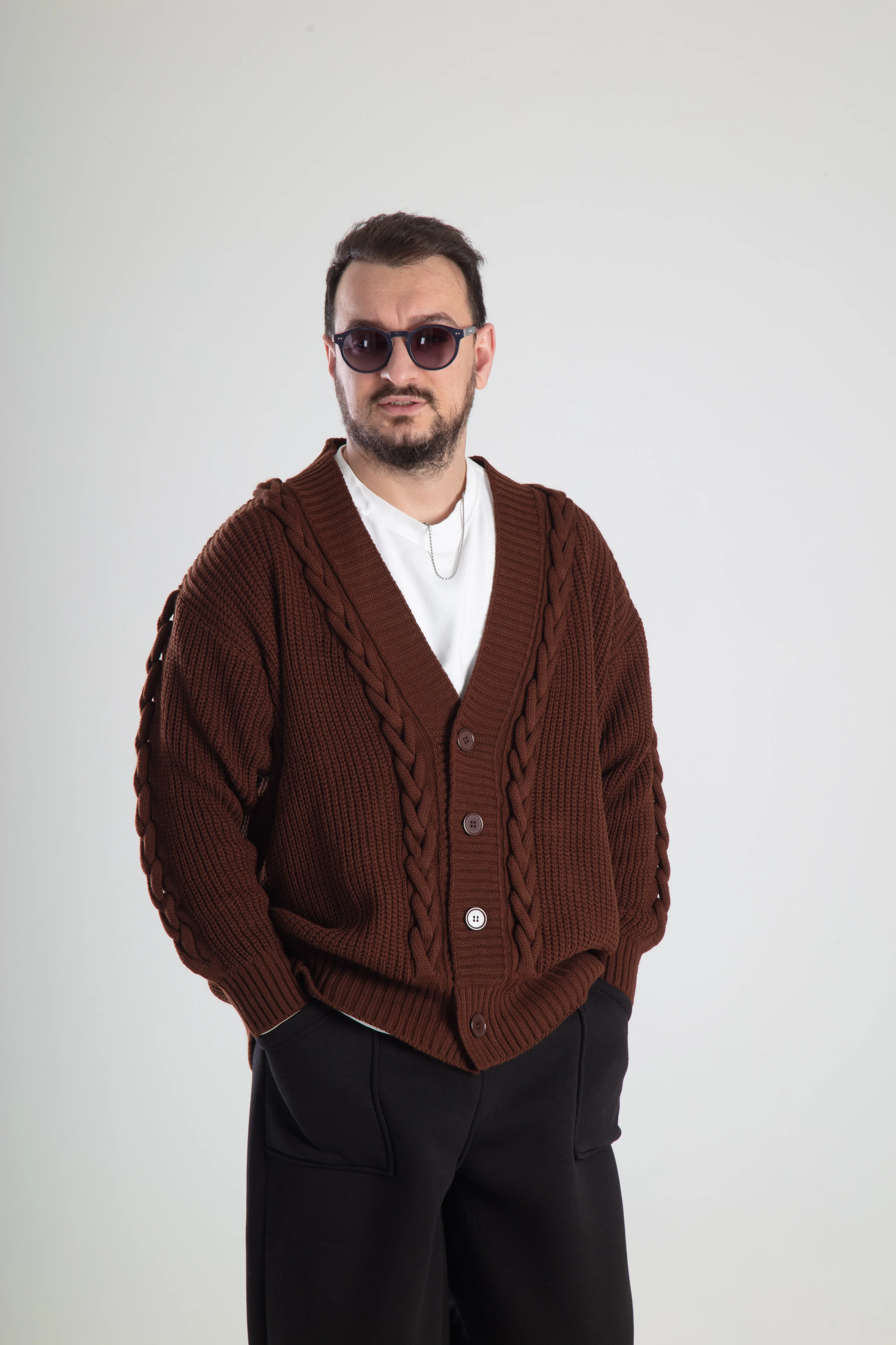 Premium Örgülü Triko Hırka