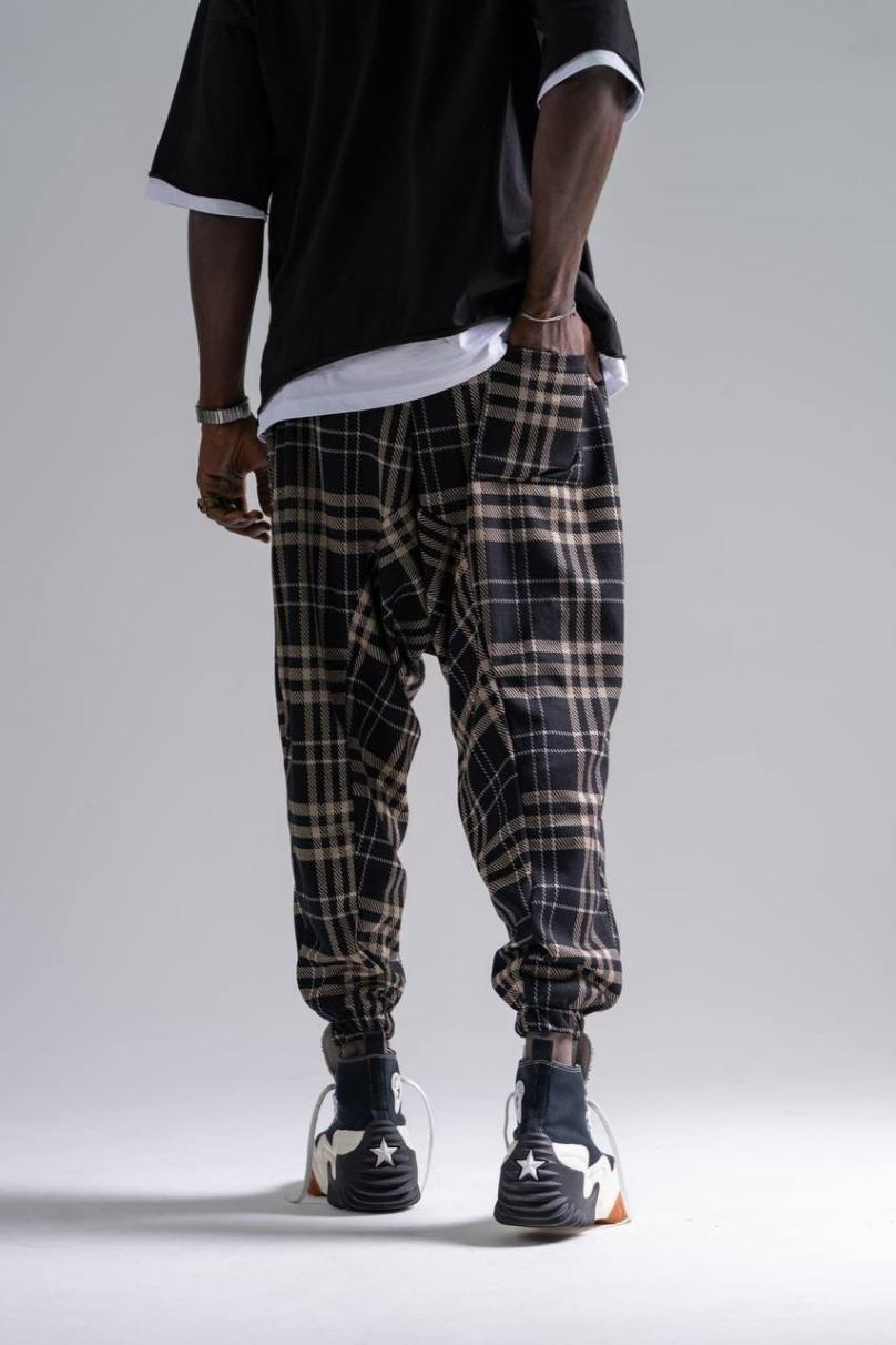 Ekose Desen Spor Şalvar