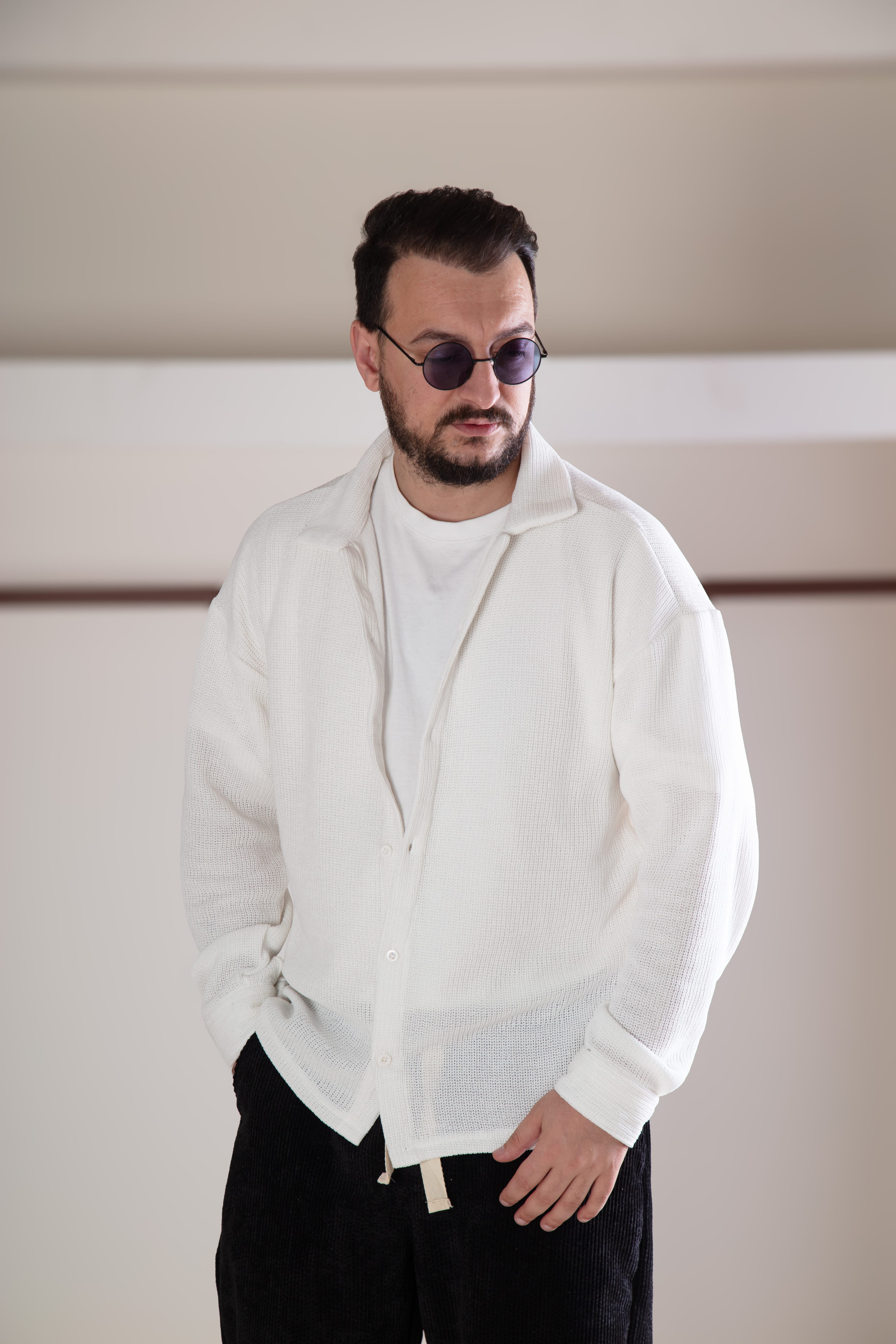 Oversize Triko Gömlek