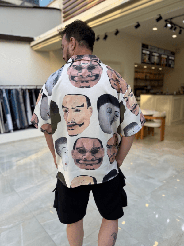 Oversize Desenli Gömlek