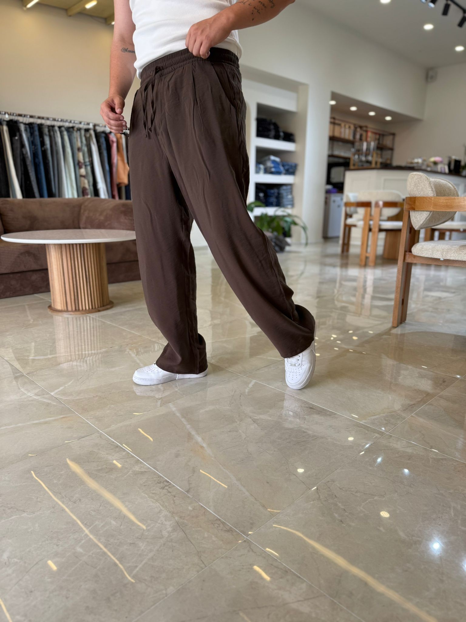 Tensel Kumaş  Baggy Pantolon