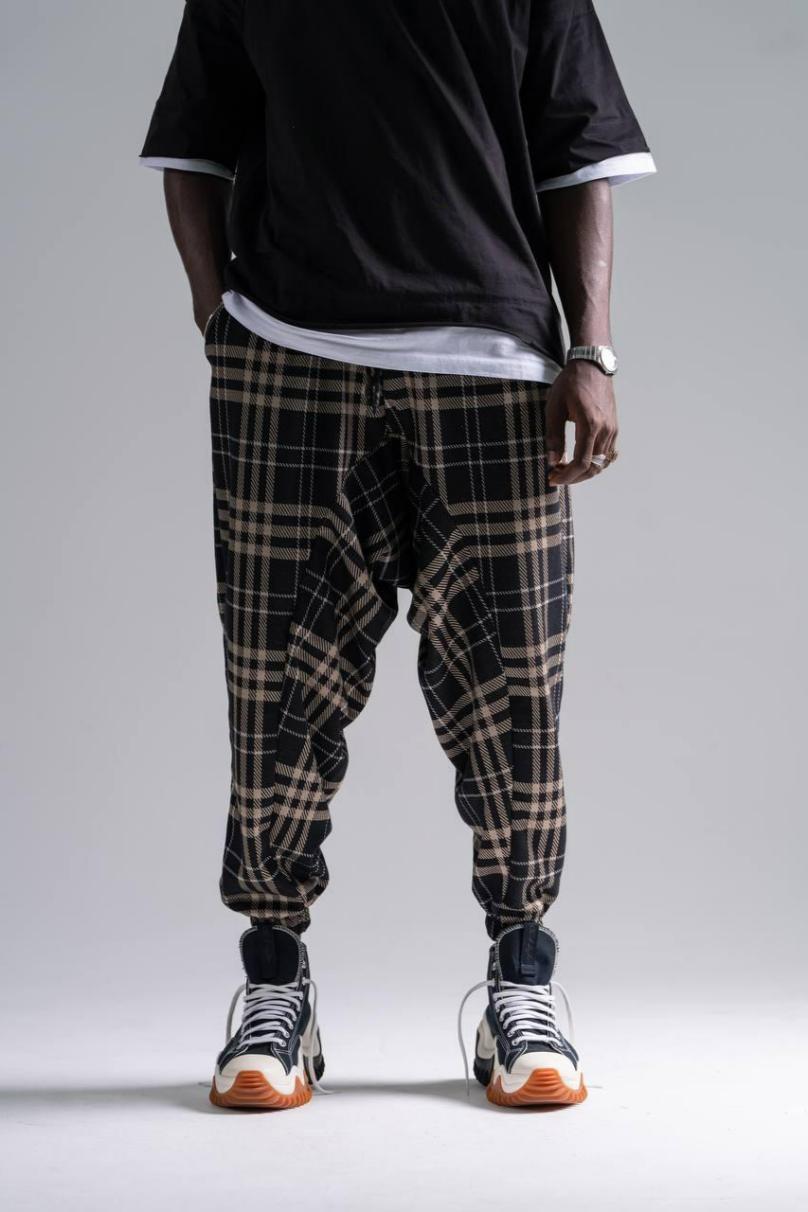 Ekose Desen Spor Şalvar