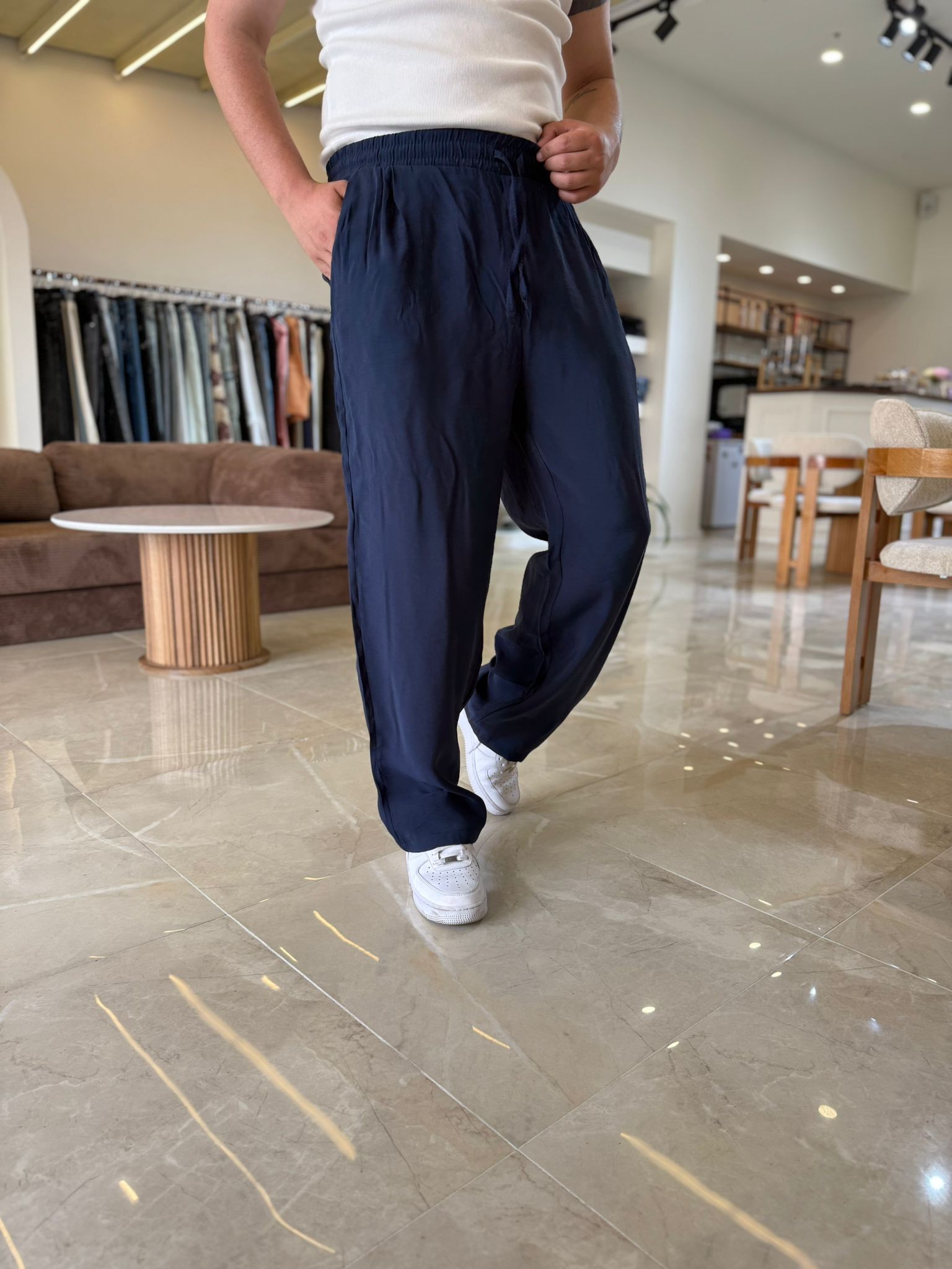 Tensel Kumaş  Baggy Pantolon
