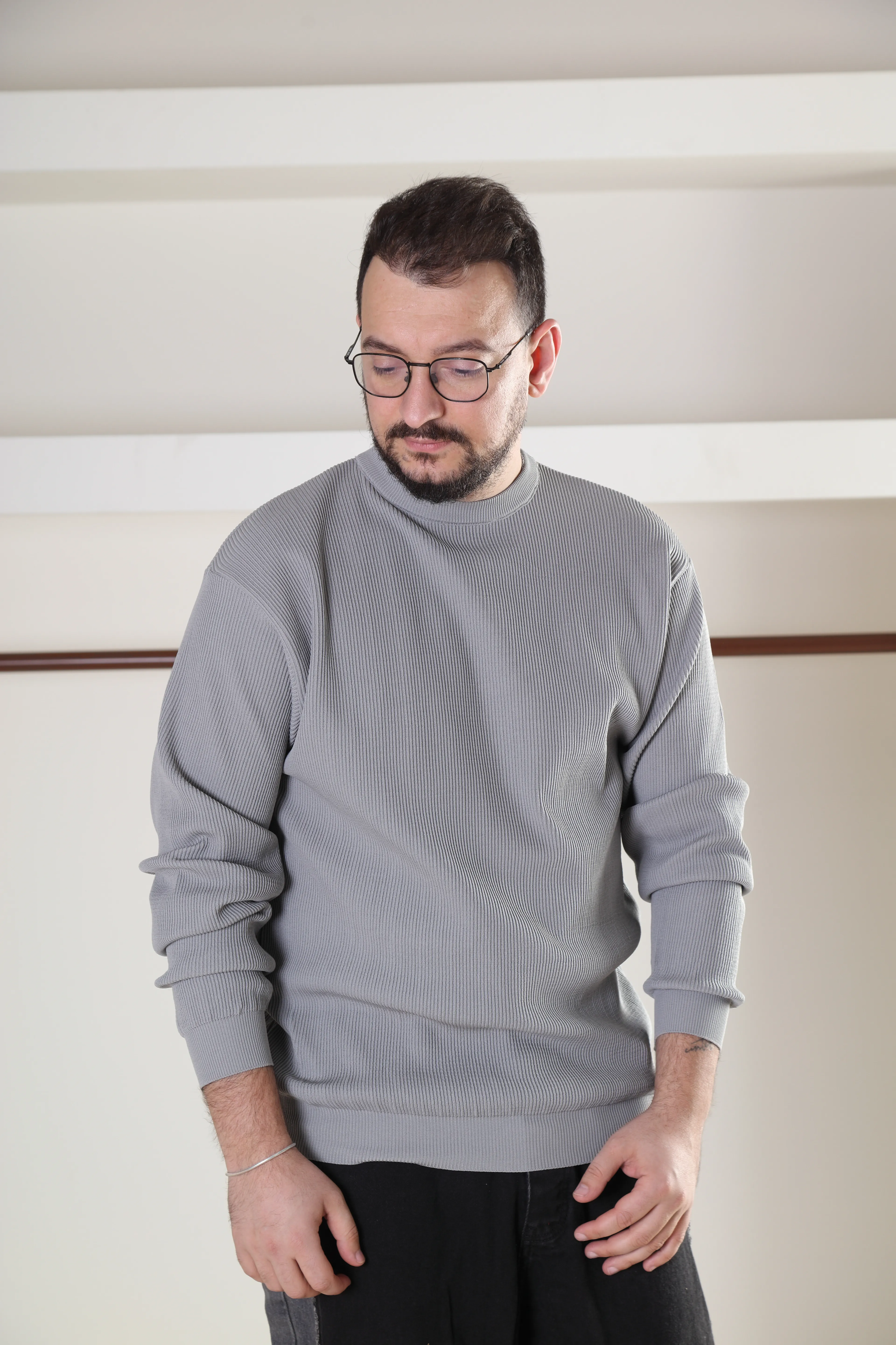 Ful Likralı Triko Sweat